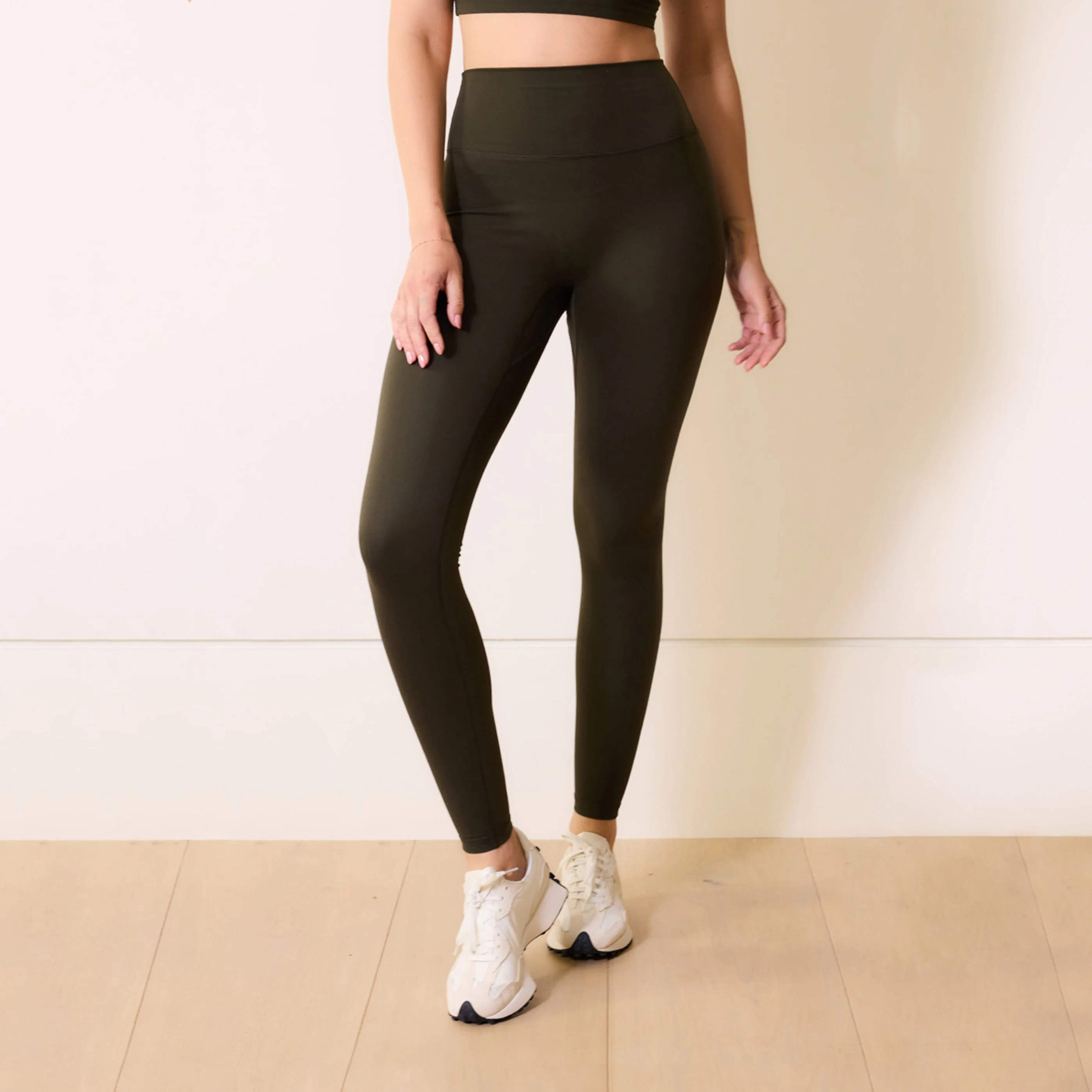 24/7 Revitalise 7/8 High Waisted Leggings - Deep Olive - Image 6