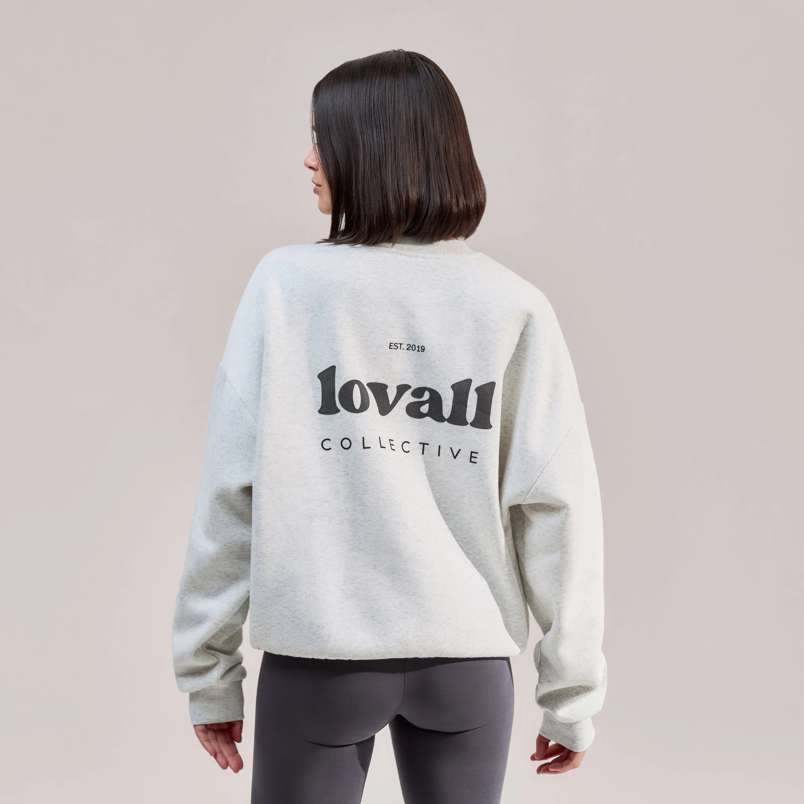 Organic Oversized Sweatshirt Collective - Light Grey Marl - Image 3