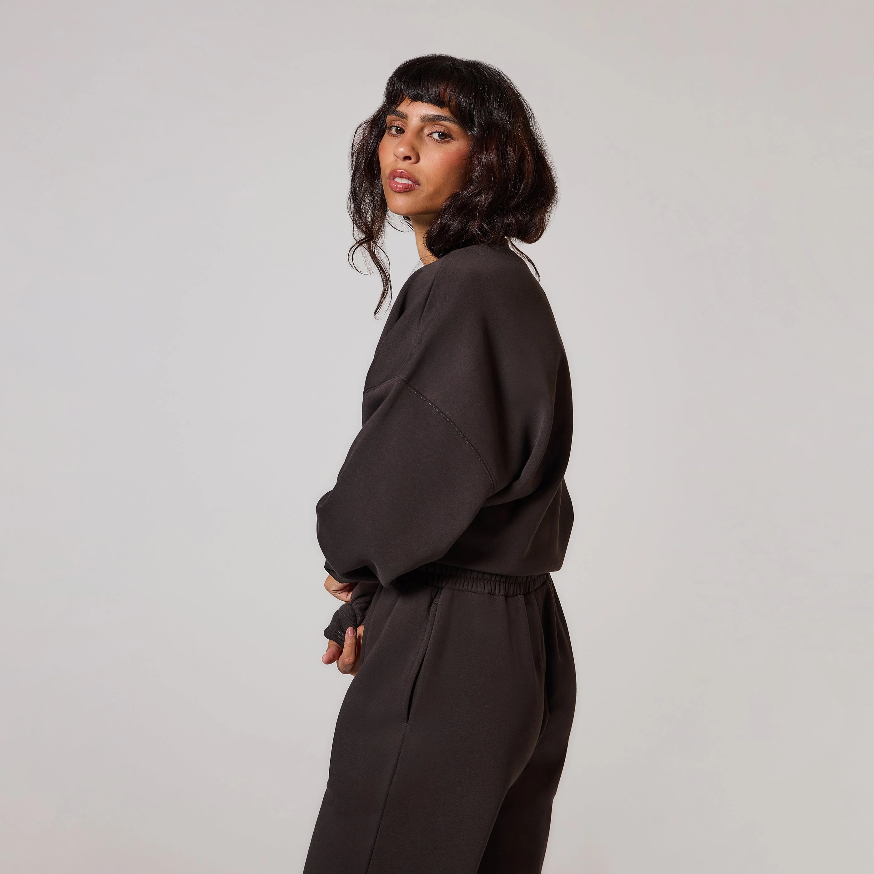 Organic Oversized Sweatshirt Style 1 - Black Coffee - Image 3