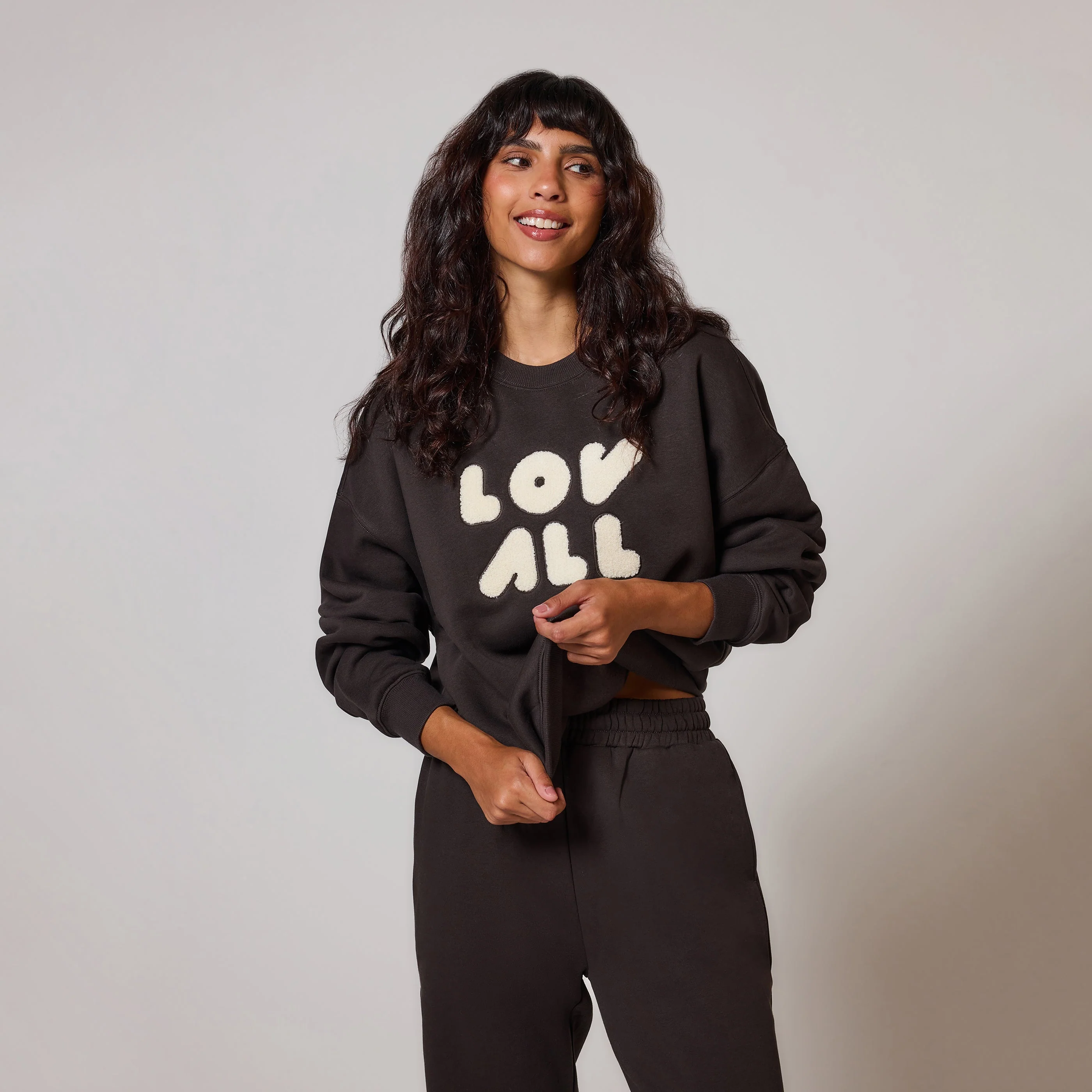Organic Oversized Sweatshirt Style 1 - Black Coffee - Image 5