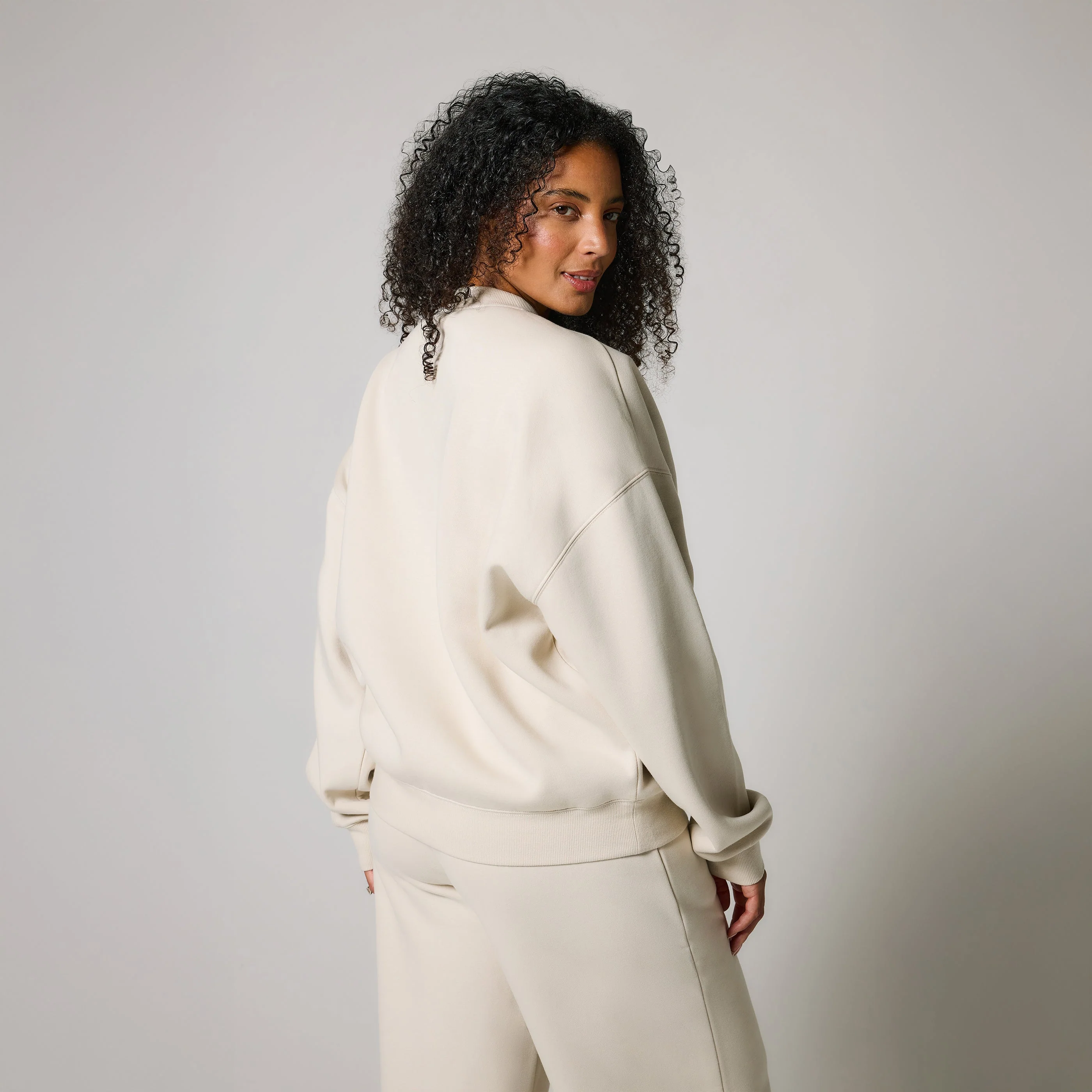 Organic Oversized Sweatshirt Style 2 - Ecru - Image 3