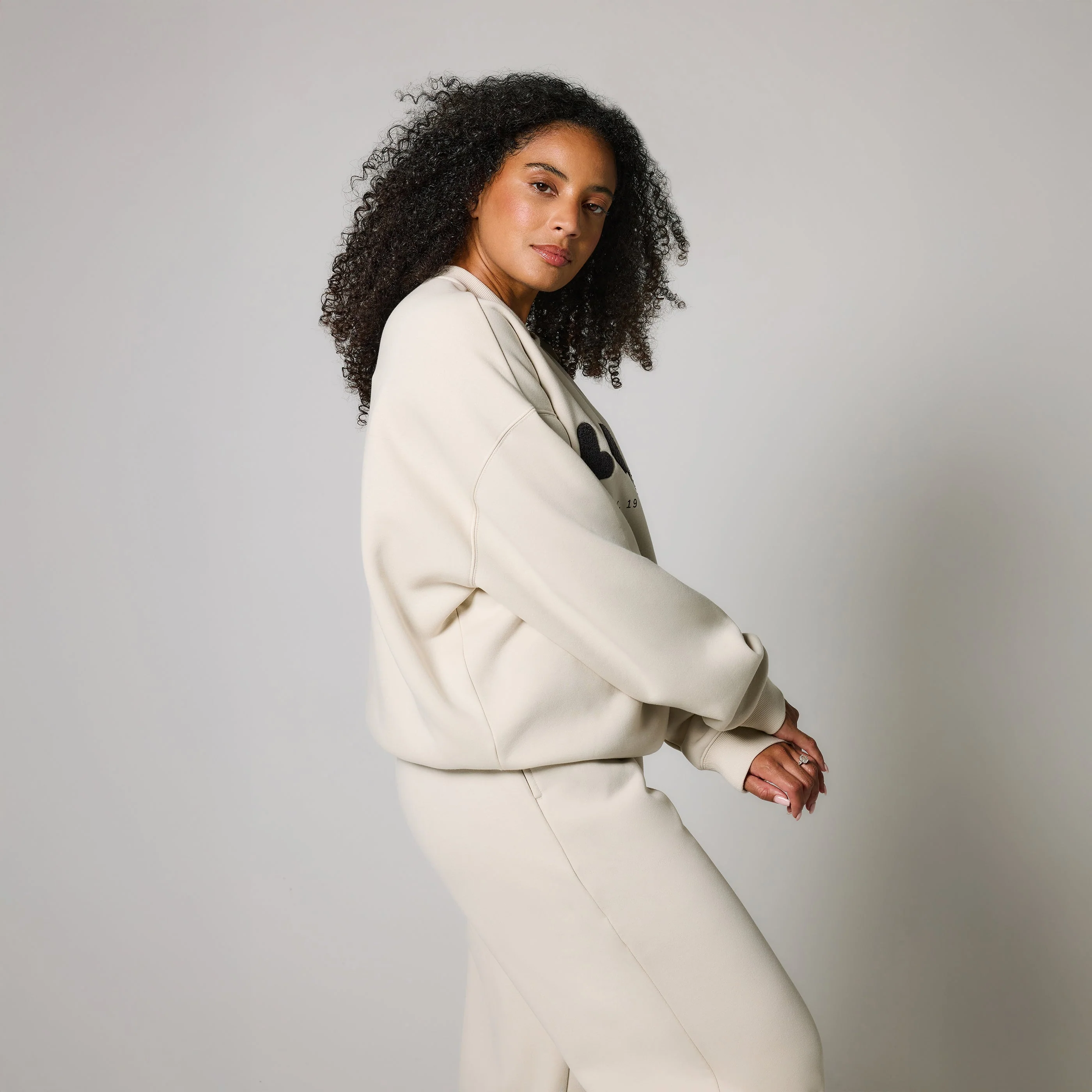 Organic Oversized Sweatshirt Style 2 - Ecru - Image 5