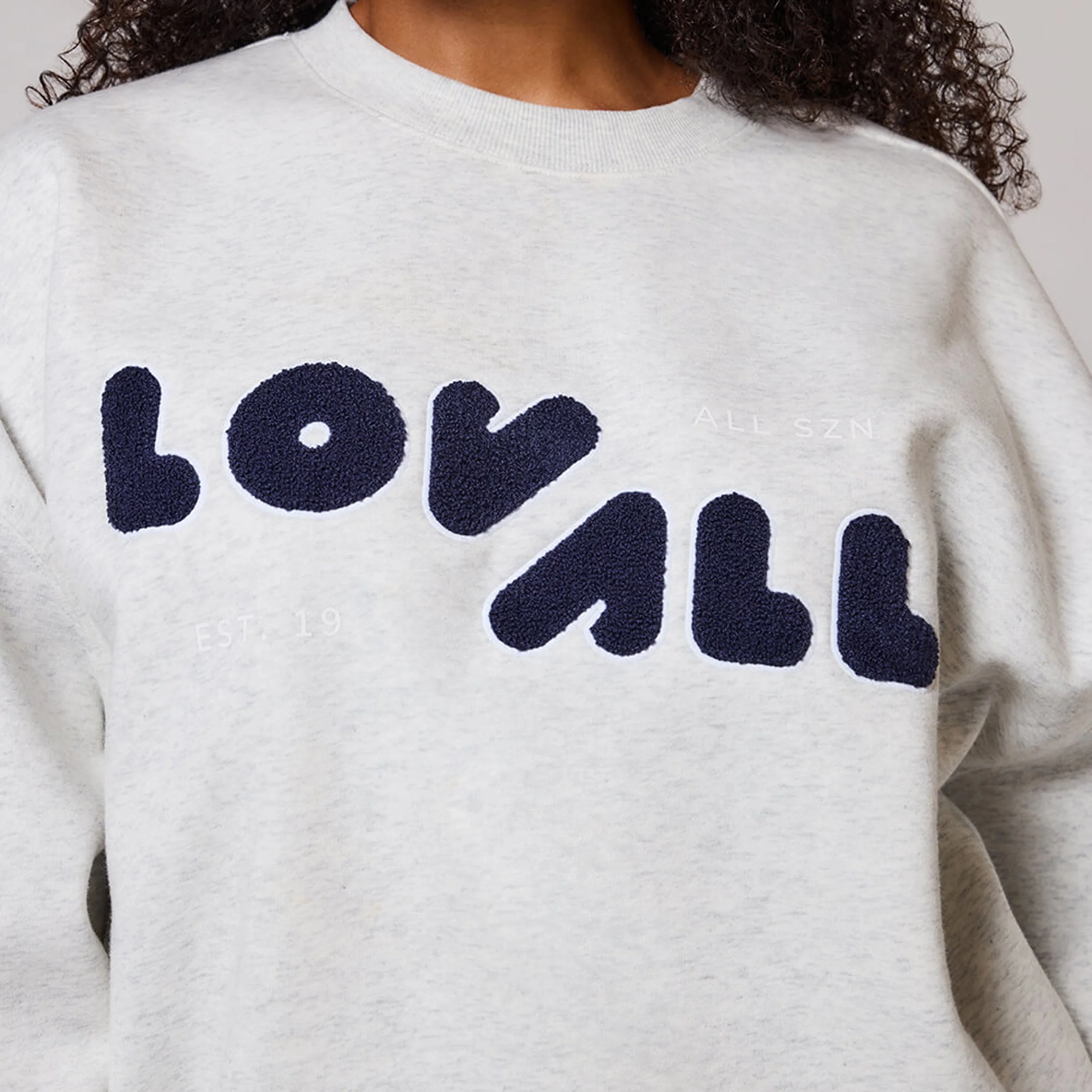 Organic Oversized Sweatshirt Style 2 - Light Grey Marl - Image 4