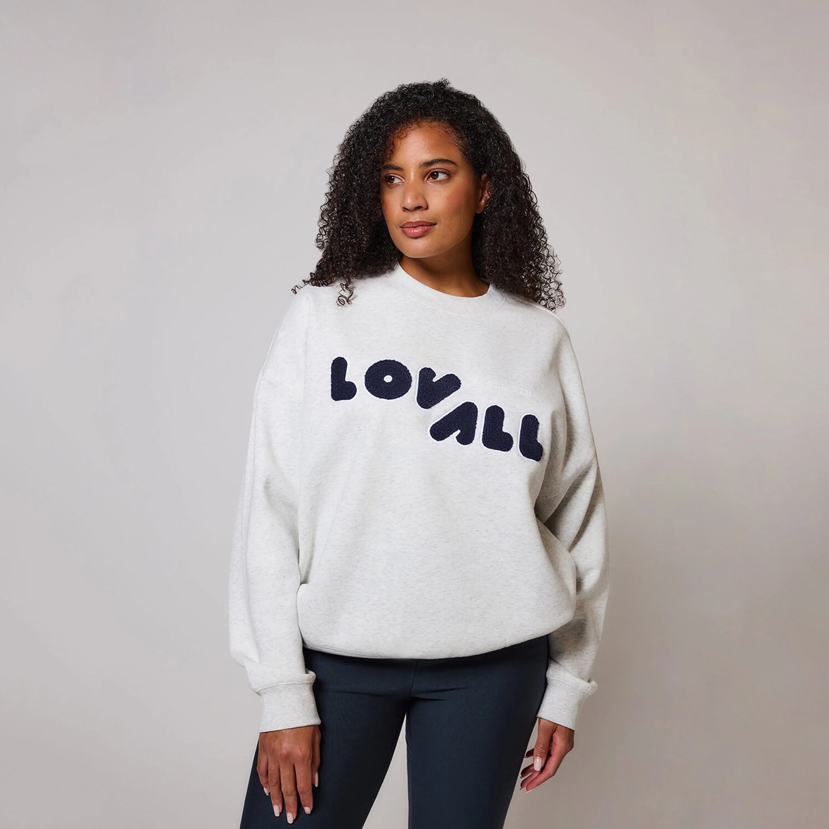 Organic Oversized Sweatshirt Style 2 - Light Grey Marl - Image 5
