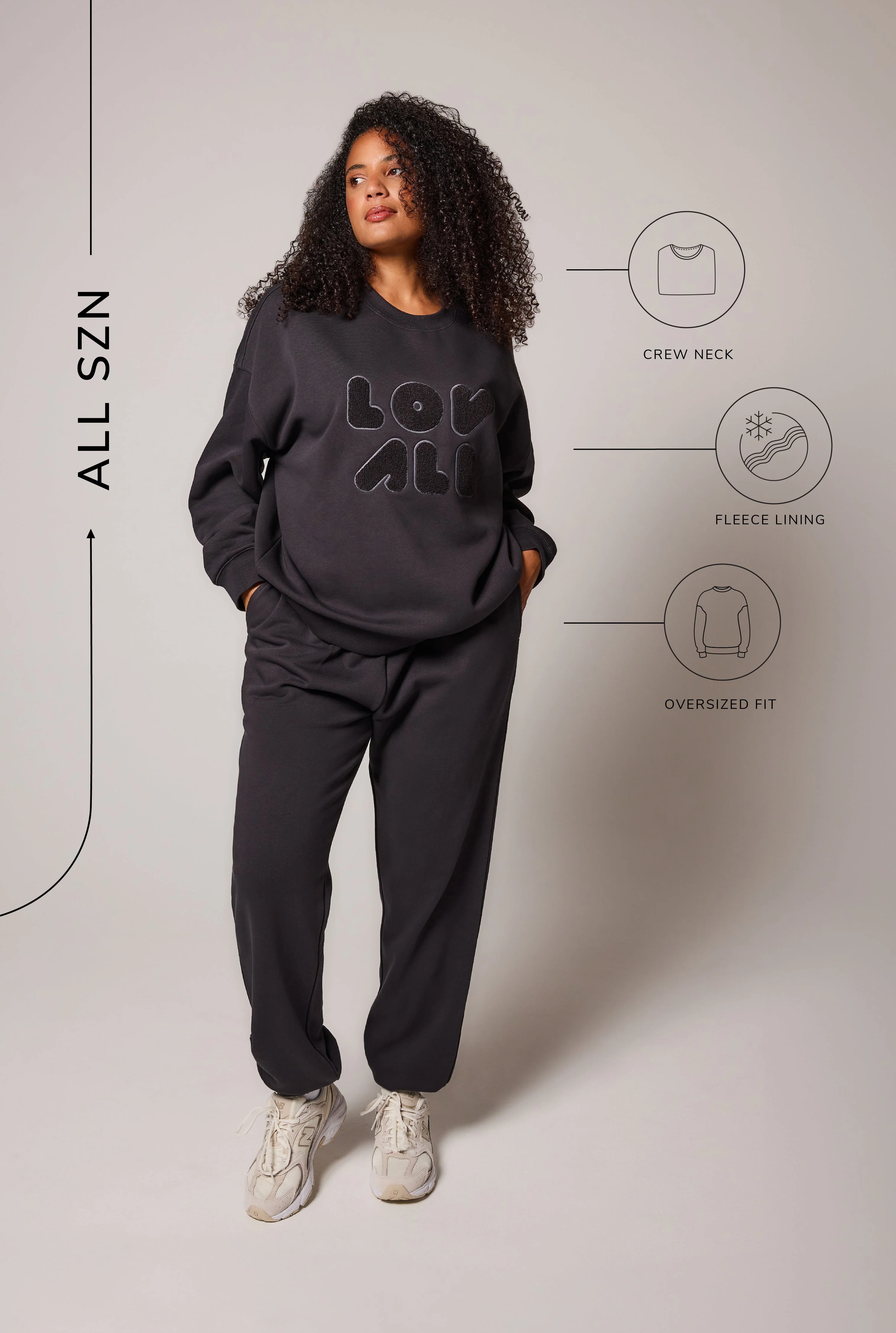 Organic Oversized Sweatshirt Style 2 - Shadow - Image 3
