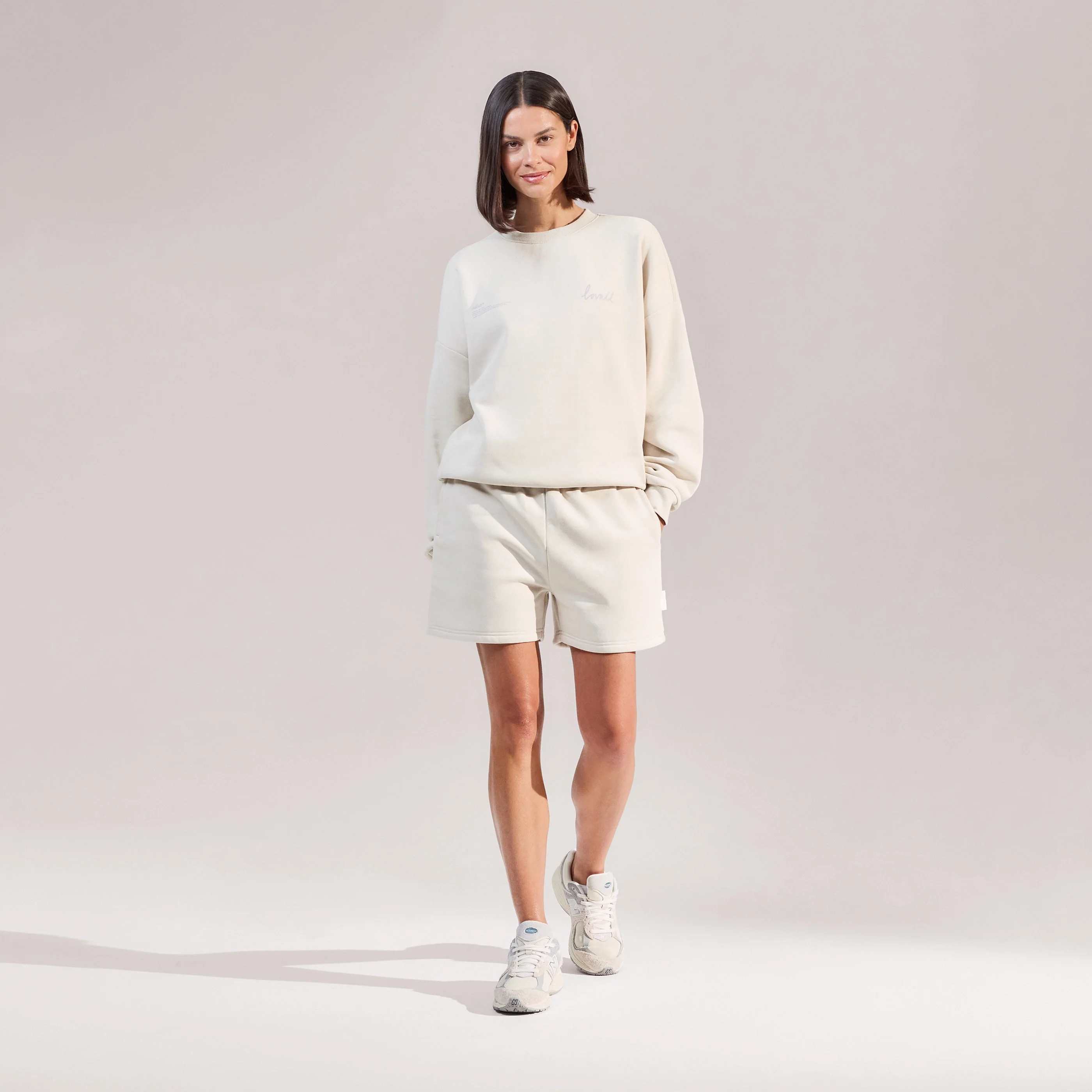 Organic Sweat Shorts - Ecru - Image 5
