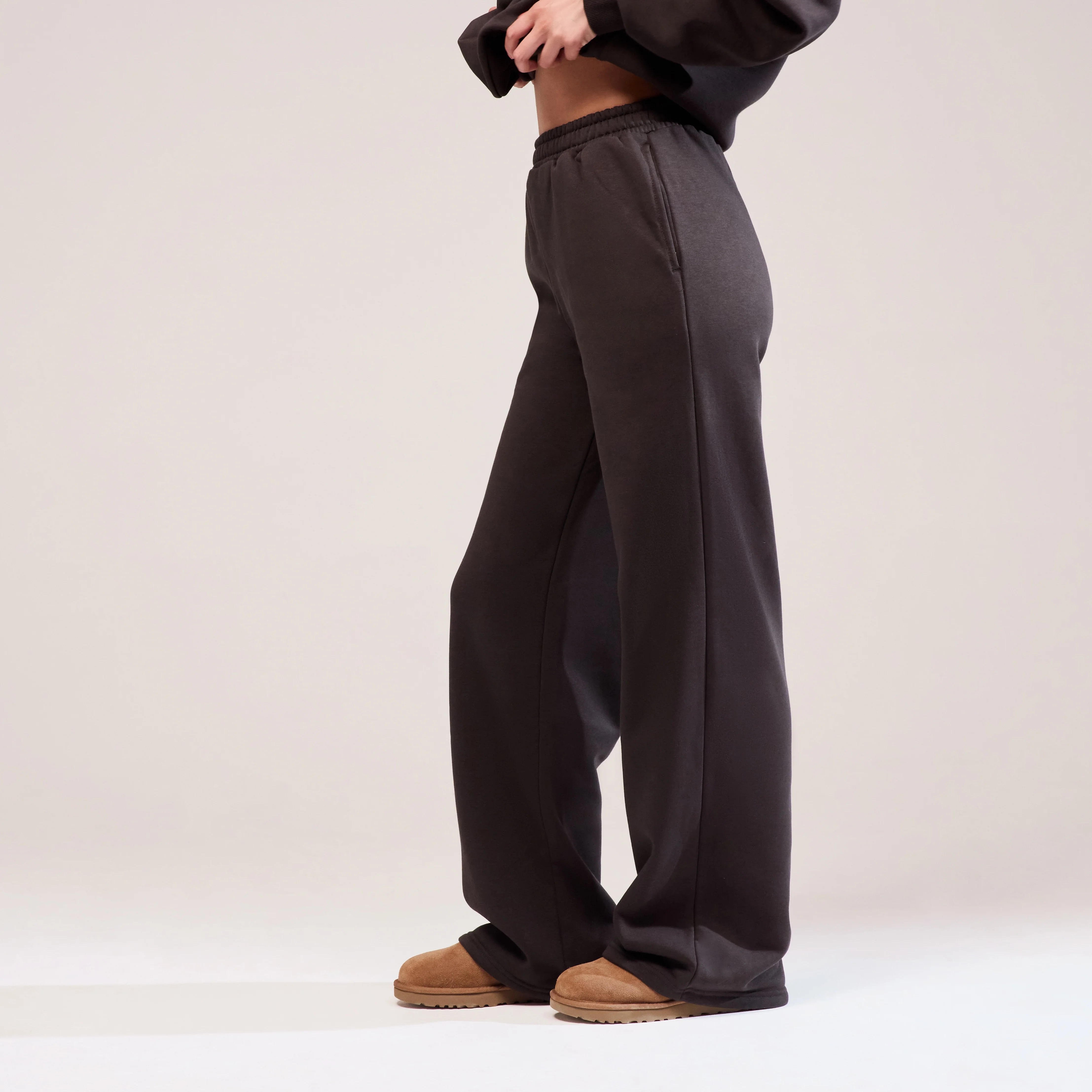 Organic Wide Leg Jogger - Black Coffee - Image 3