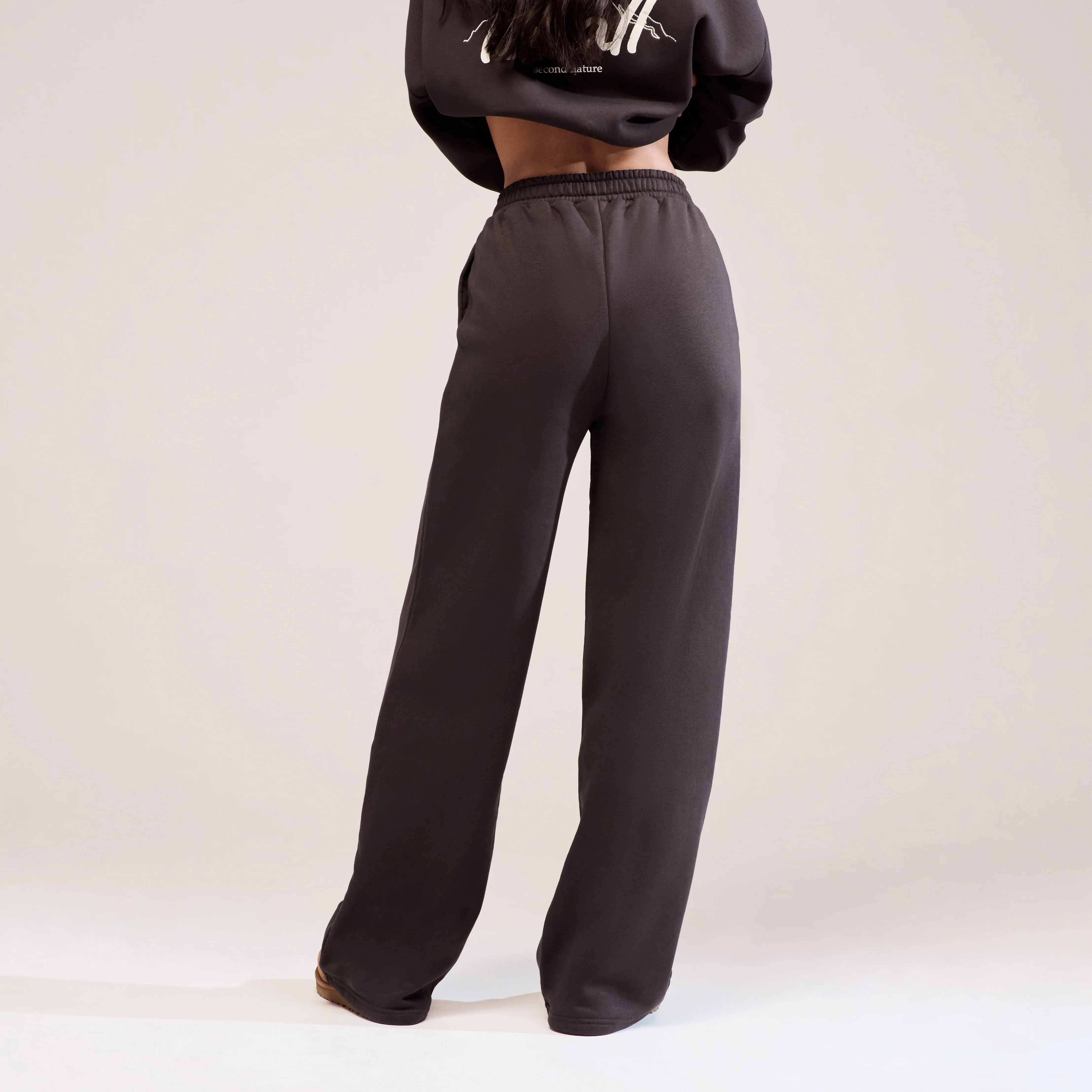 Organic Wide Leg Jogger - Black Coffee - Image 5