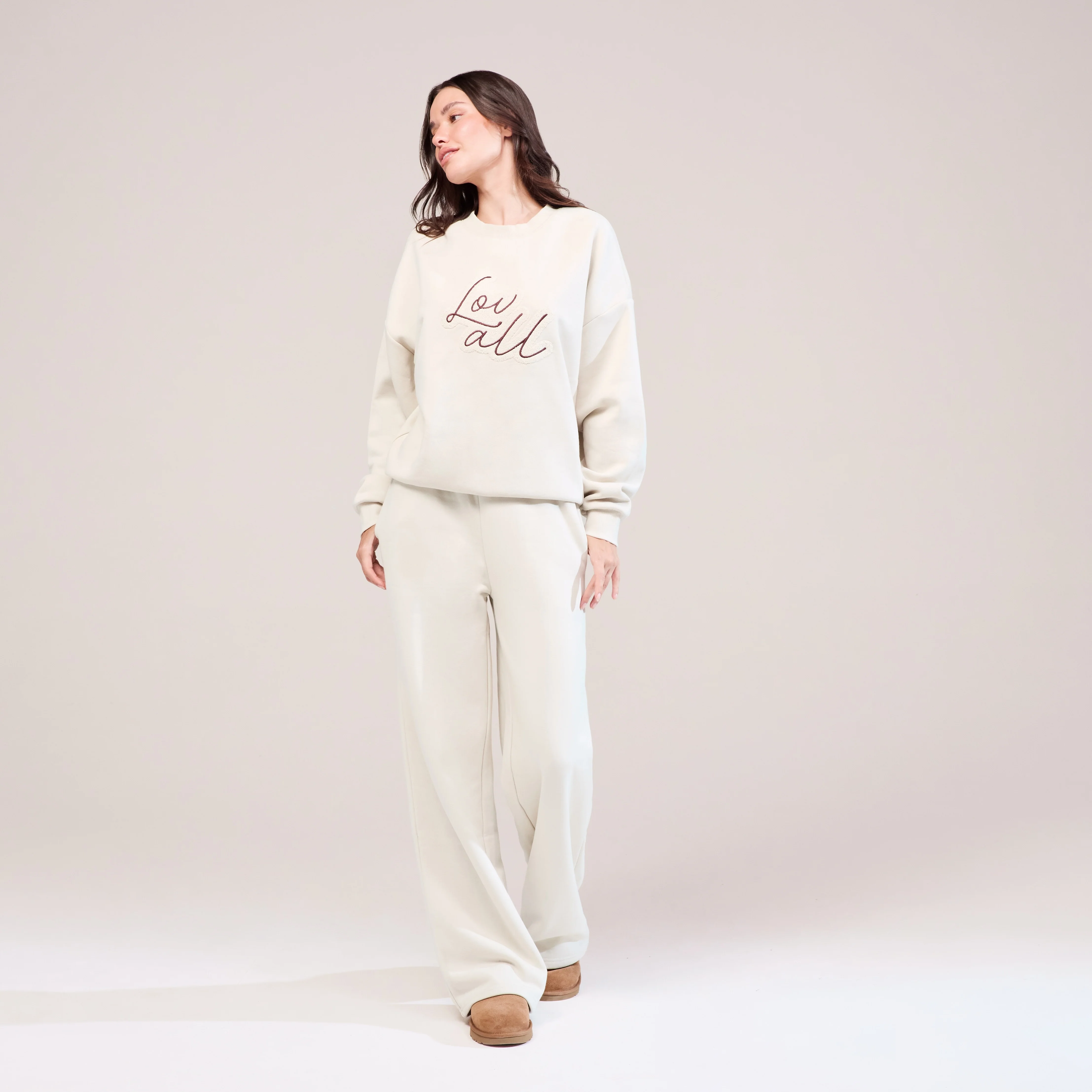 Organic Wide Leg Jogger - Ecru - Image 2