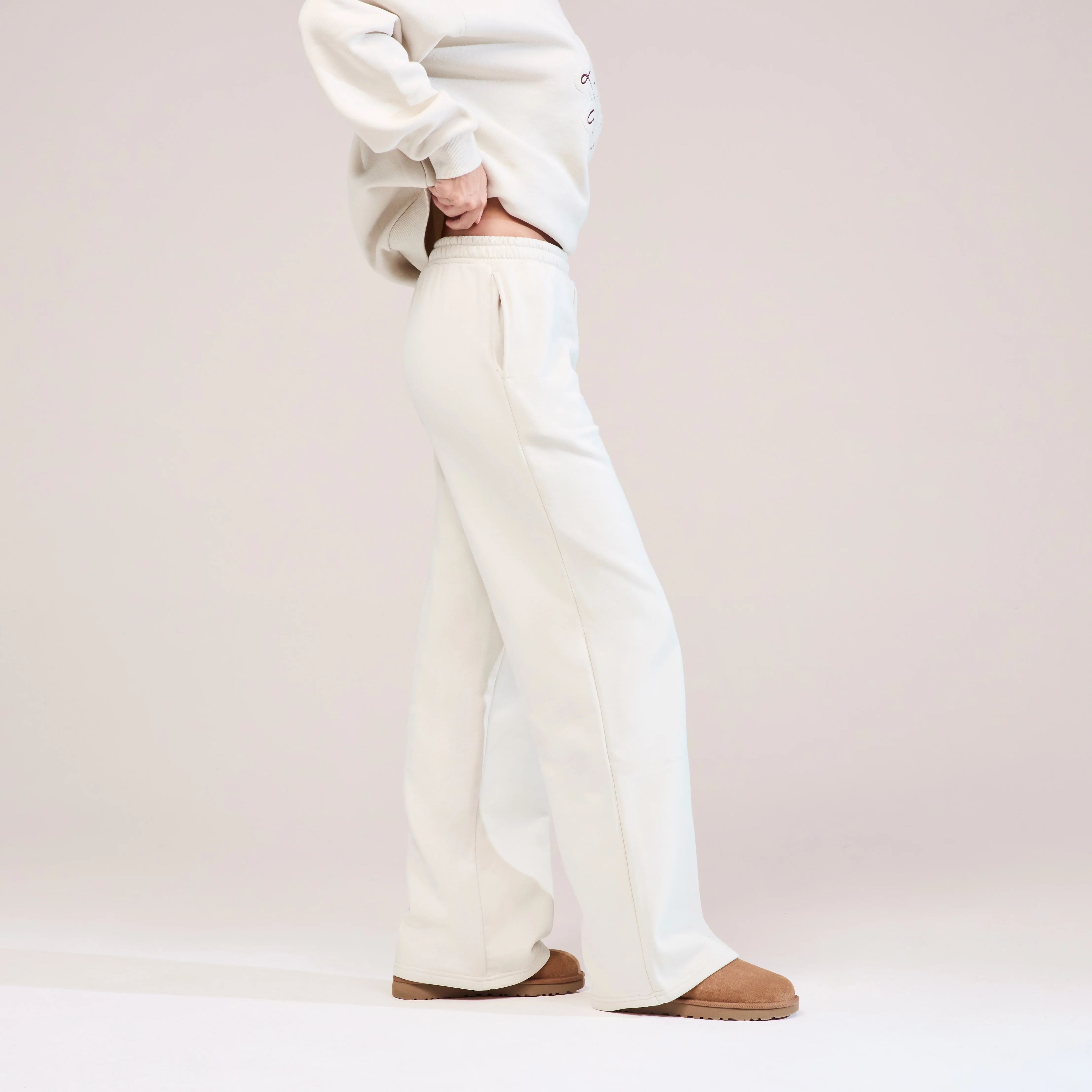 Organic Wide Leg Jogger - Ecru - Image 6