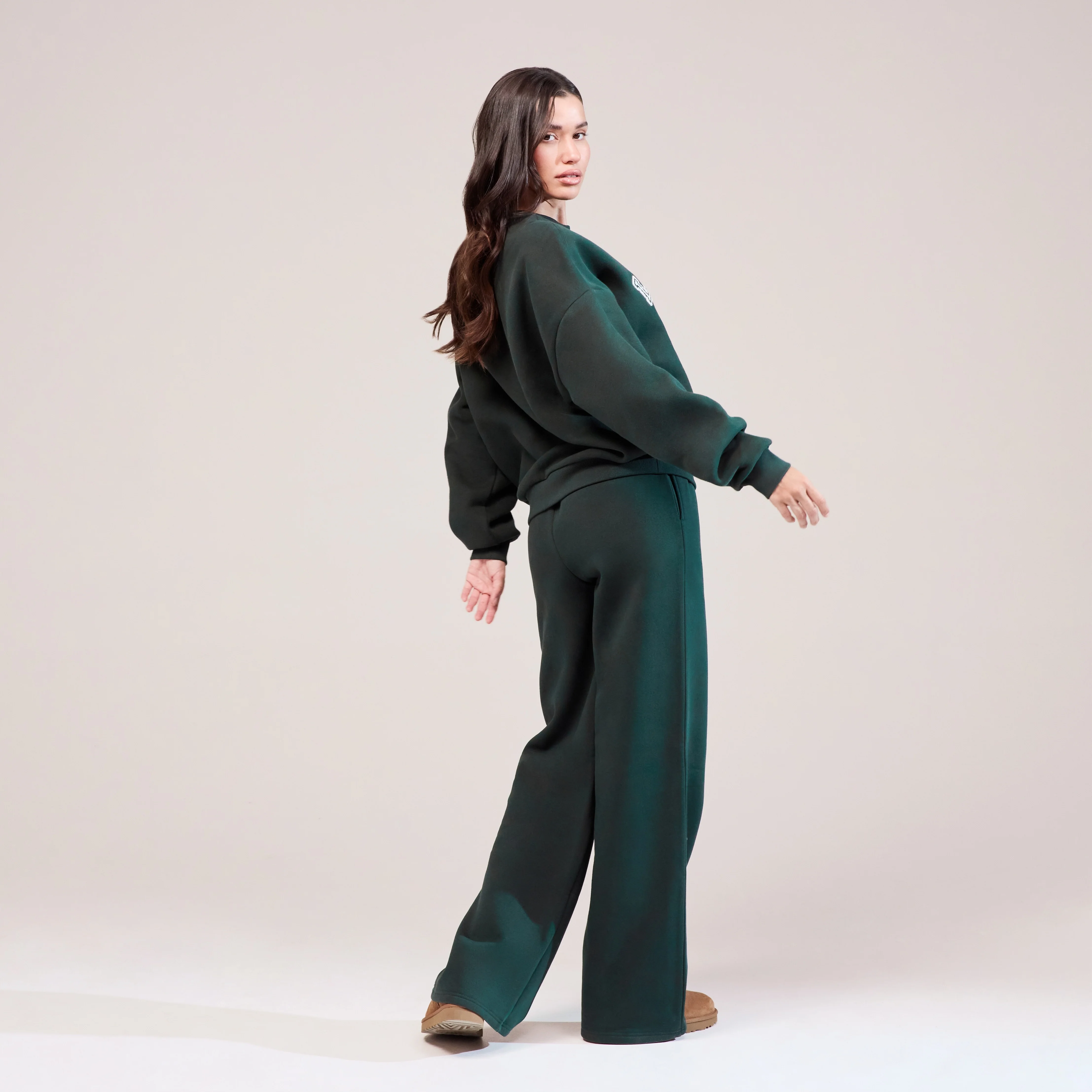Organic Wide Leg Jogger - Pine - Image 3