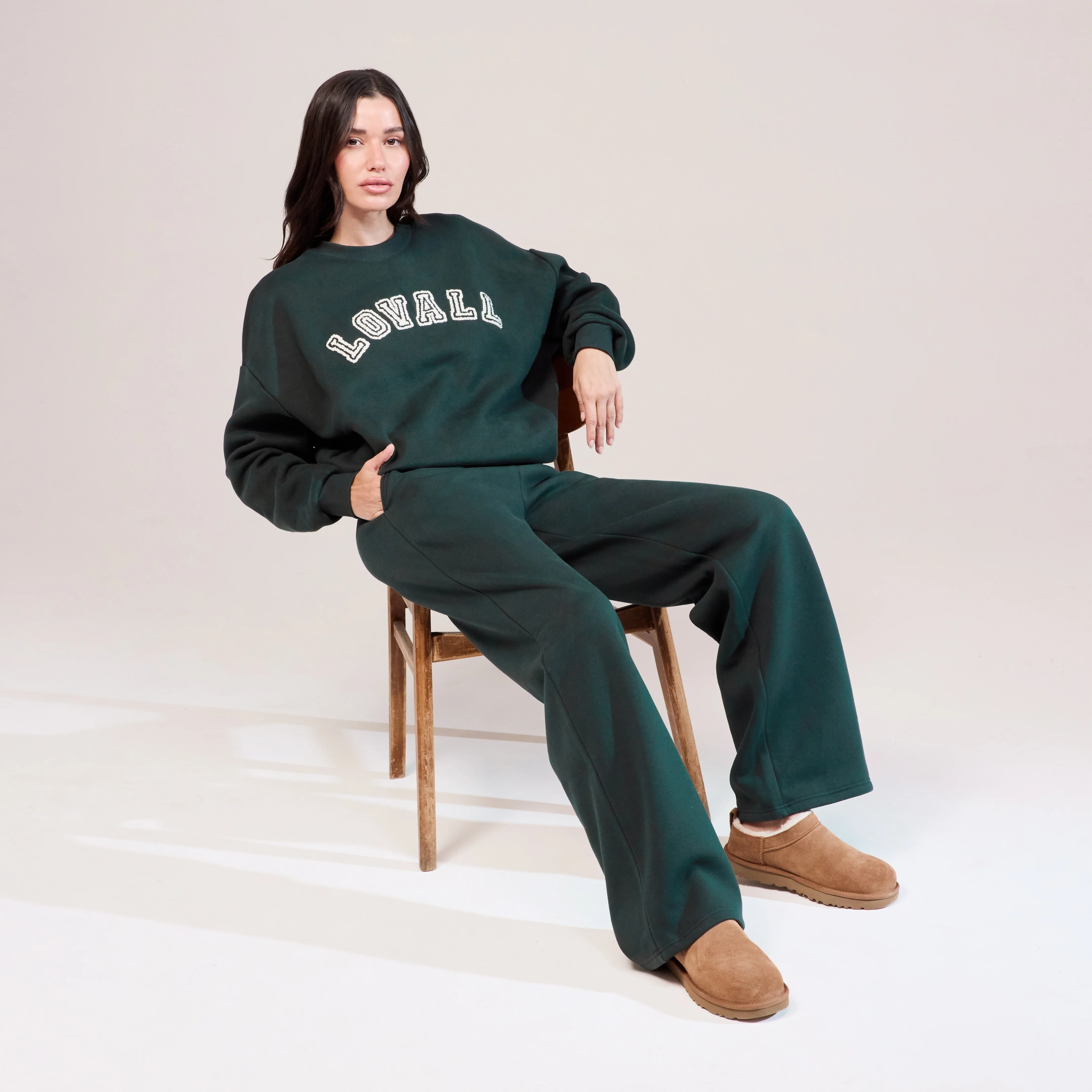 Organic Wide Leg Jogger - Pine - Image 5