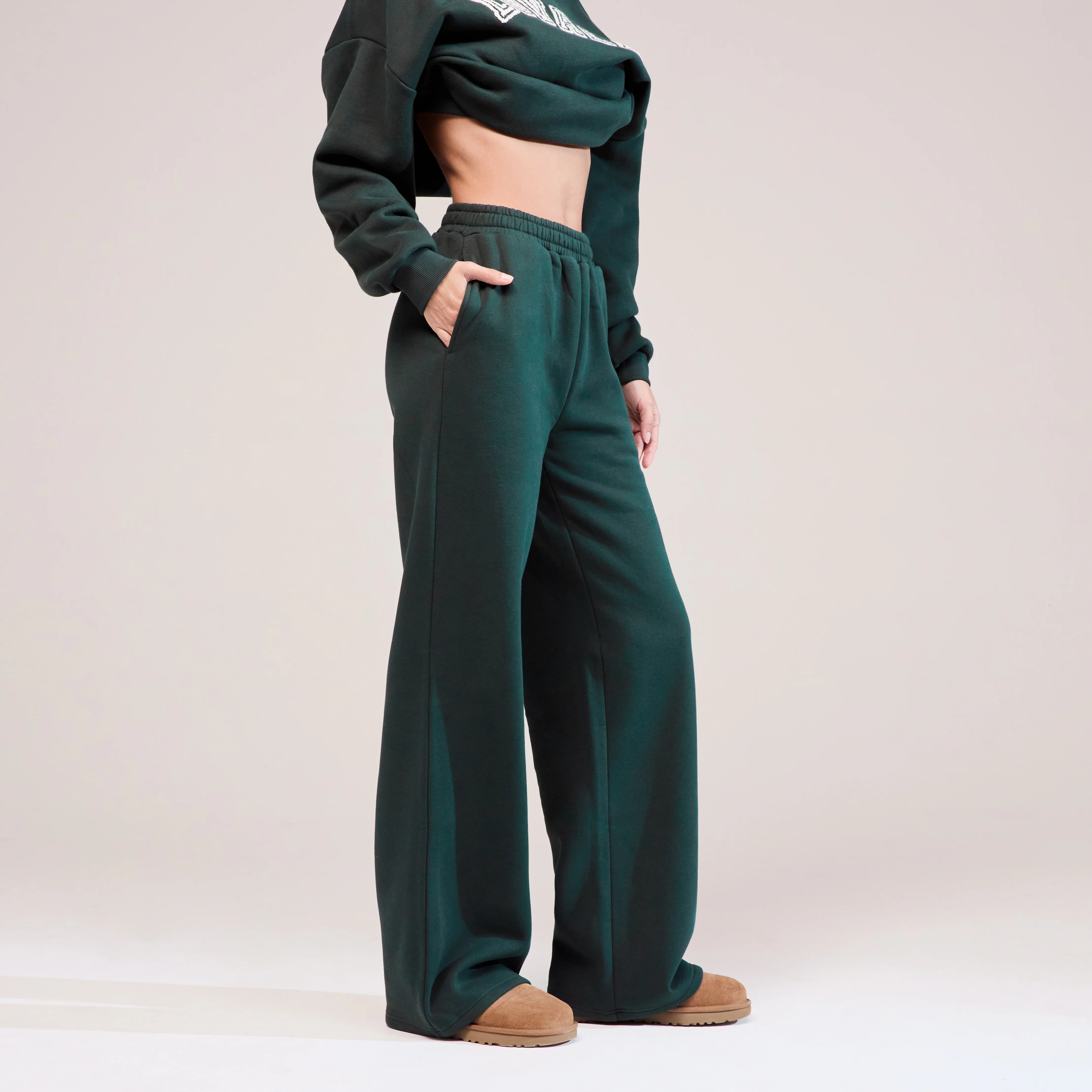 Organic Wide Leg Jogger - Pine - Image 6