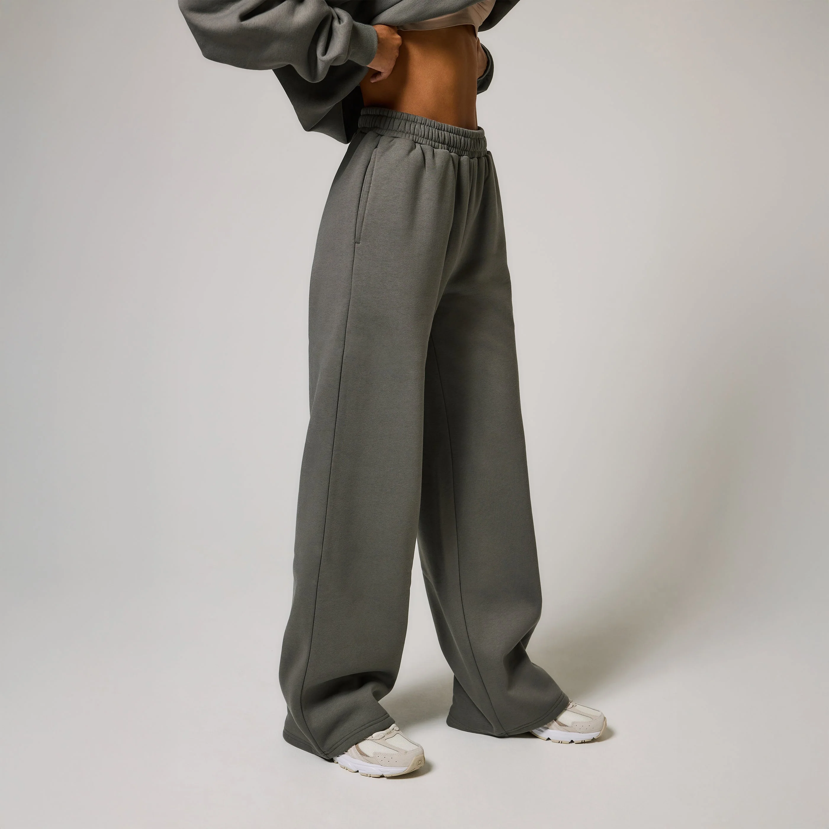 Organic Wide Leg Jogger - Slate Green - Image 3
