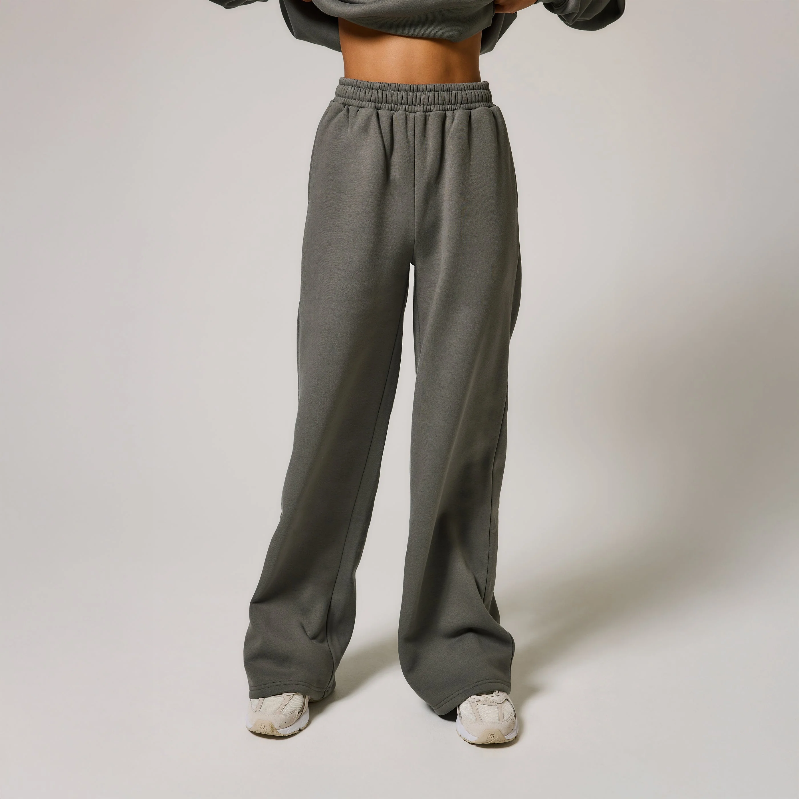 Organic Wide Leg Jogger - Slate Green - Image 4