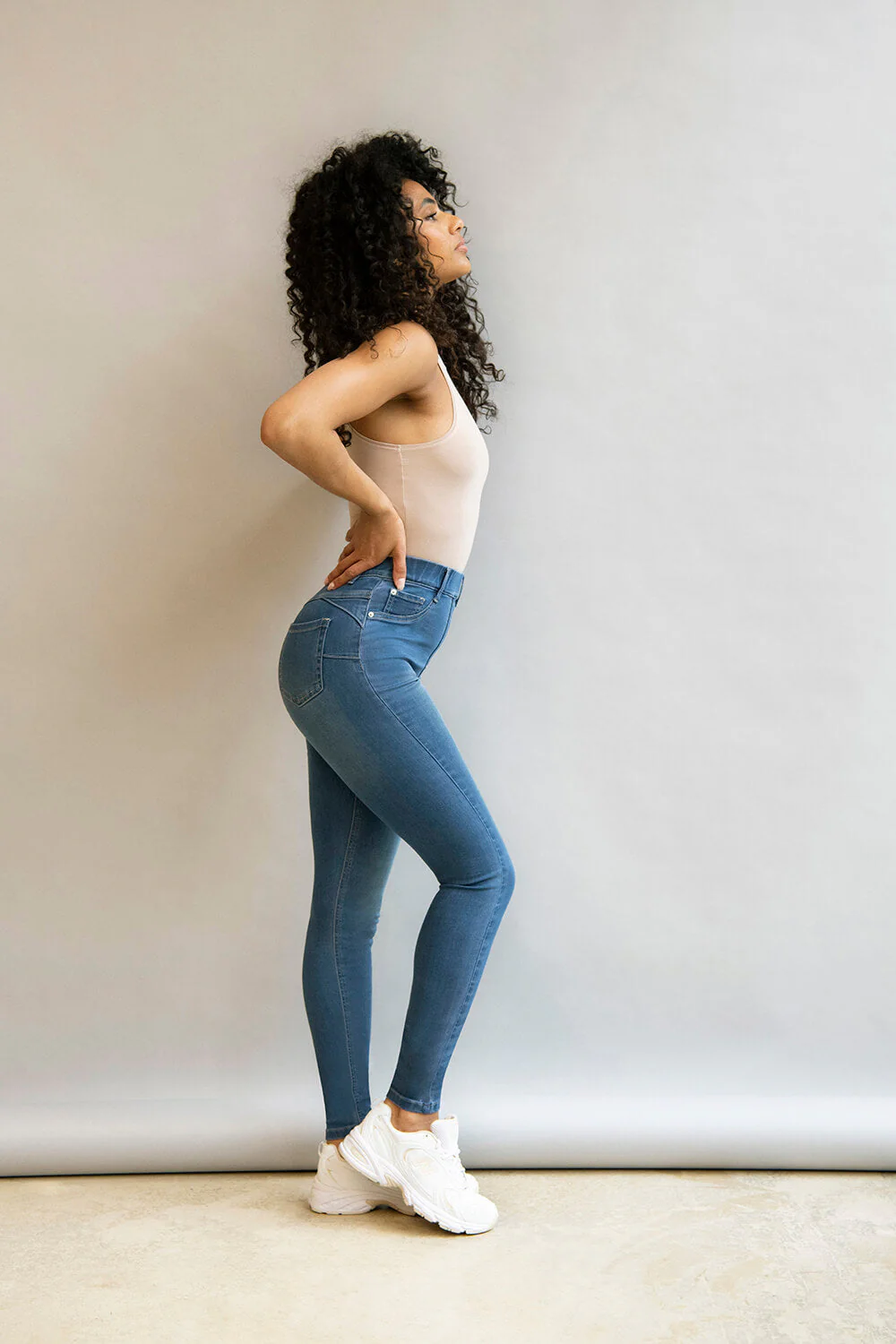 Ultimate Ankle Grazer Jeggings - Mid Blue - Image 4