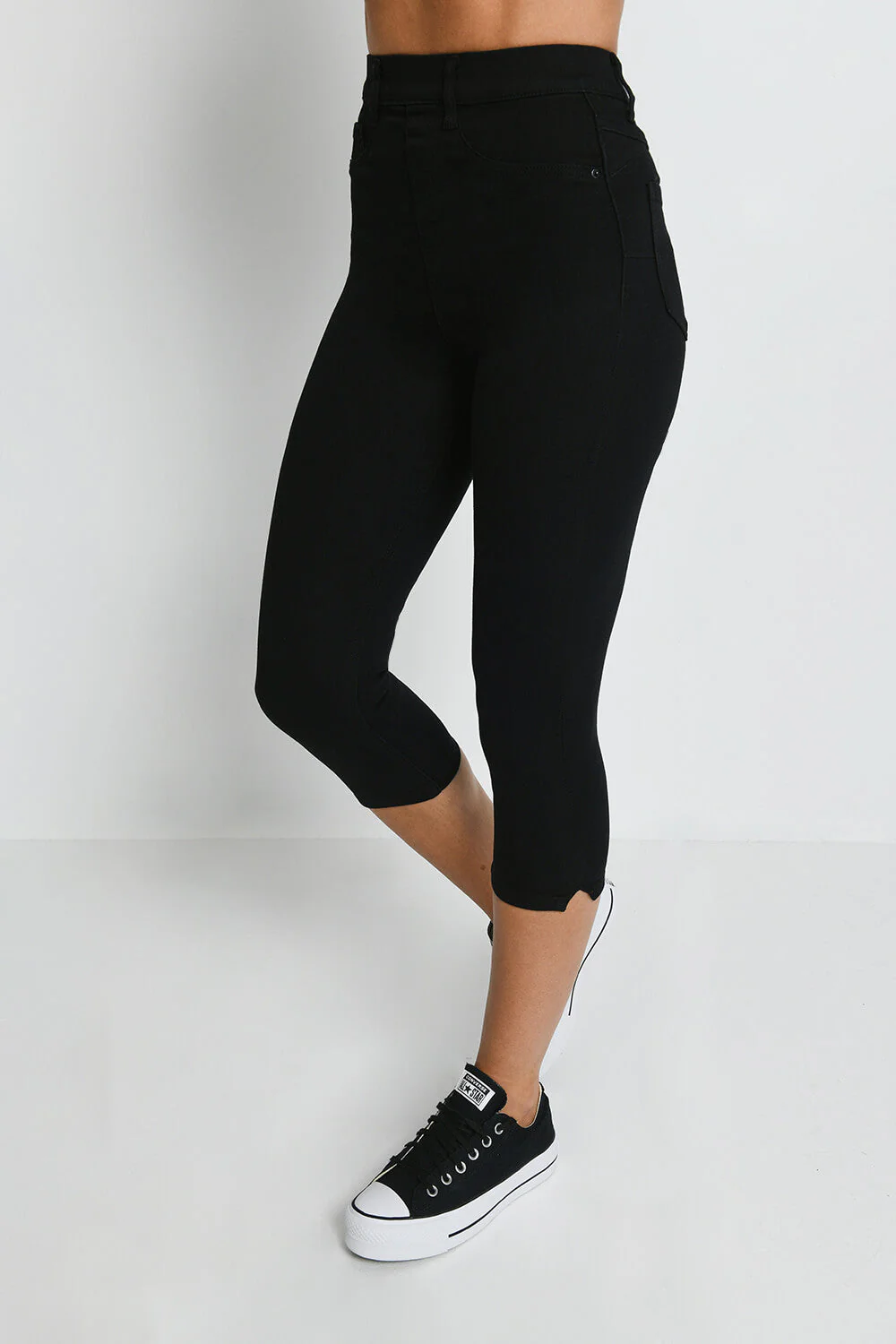 Cropped Jeggings - Black - Image 2