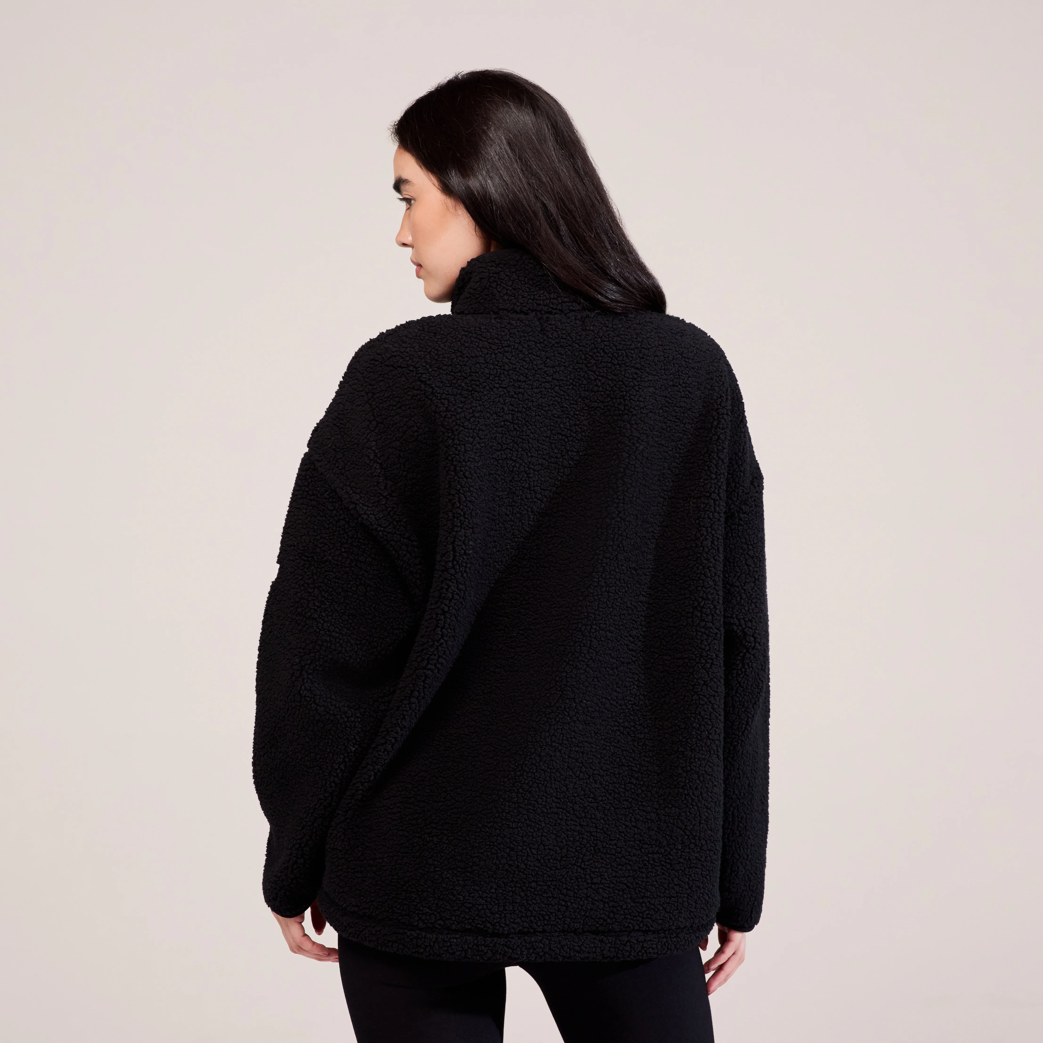 Borg 1/4 Zip Fleece - Black - Image 3