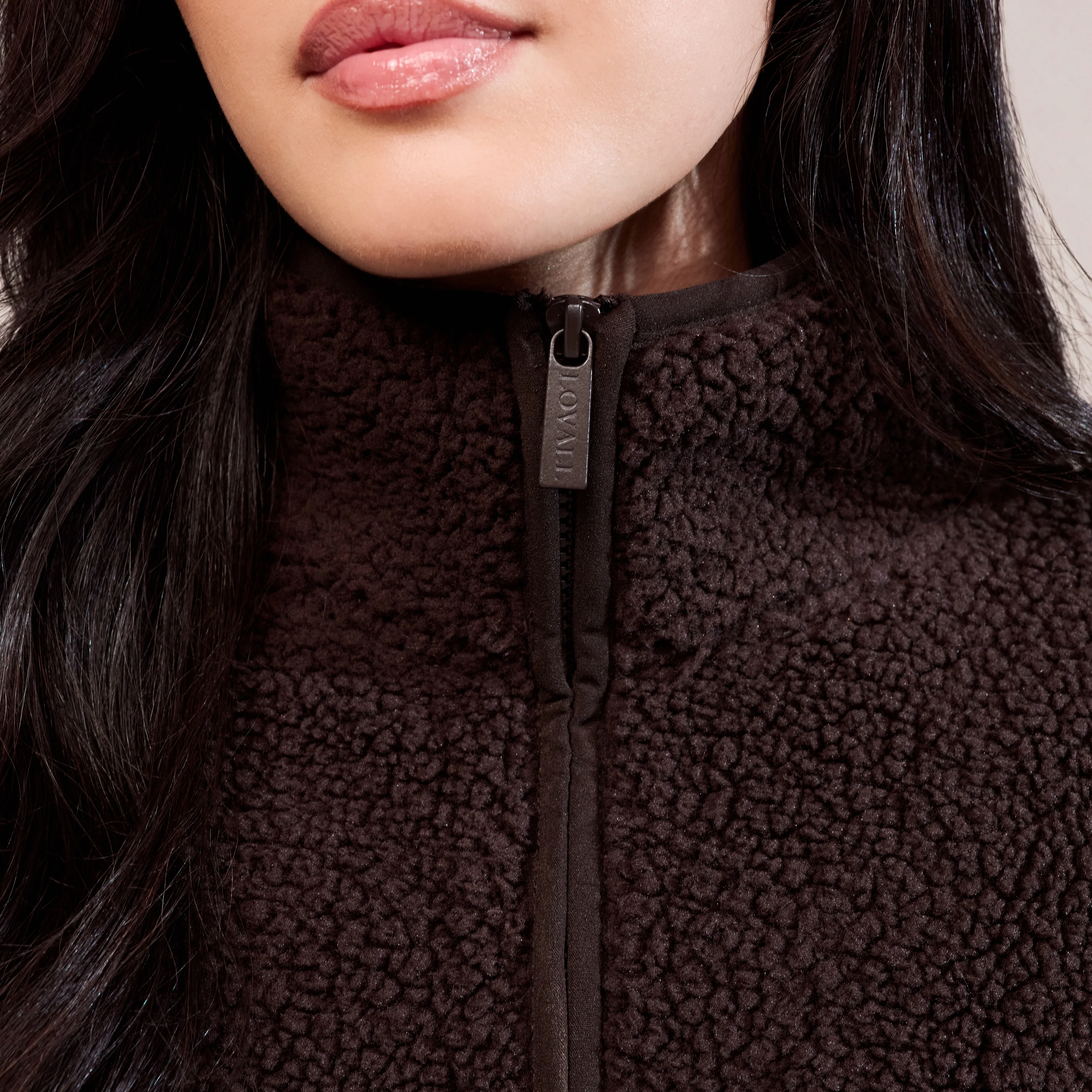 Borg 1/4 Zip Fleece - Espresso Brown - Image 4