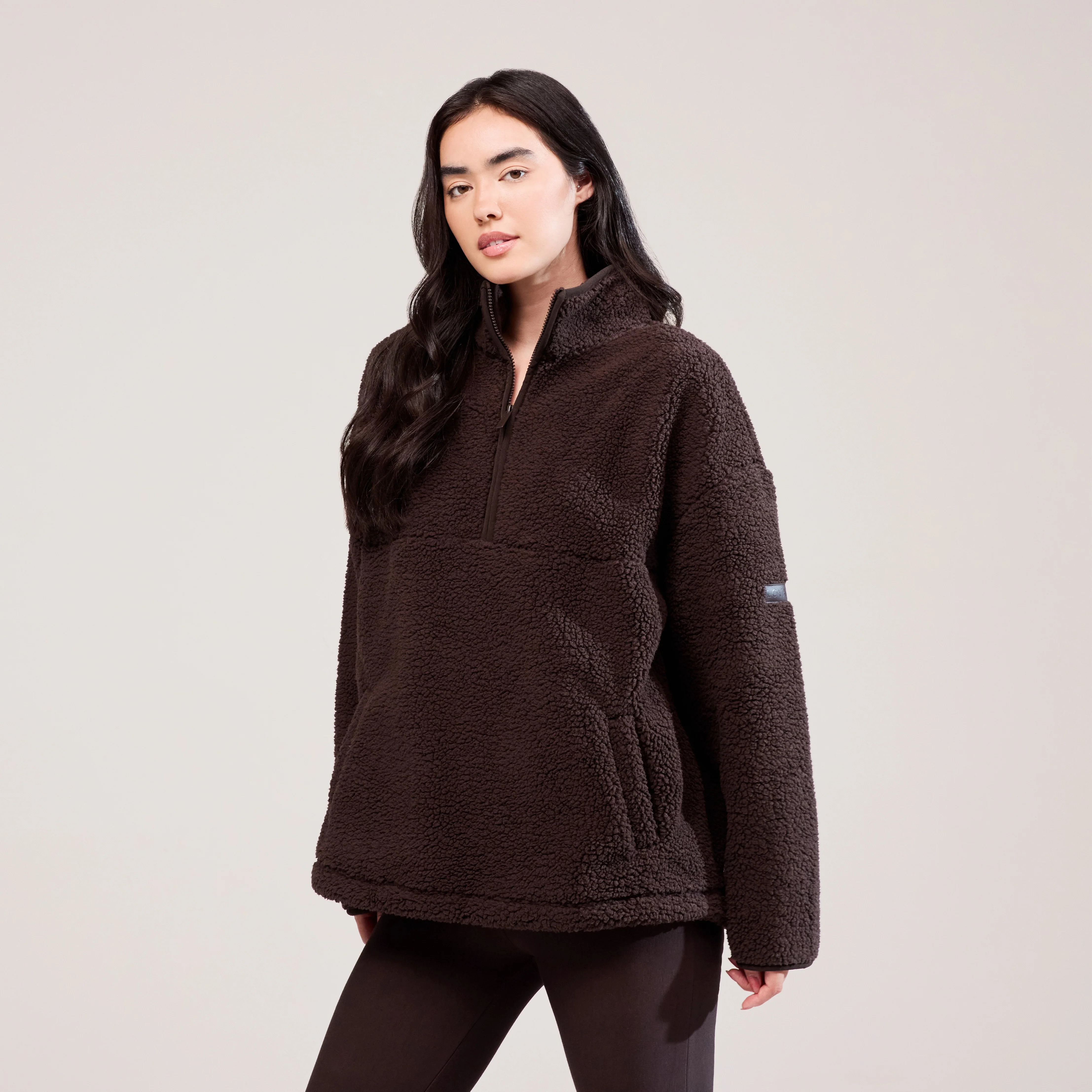 Borg 1/4 Zip Fleece - Espresso Brown - Image 6
