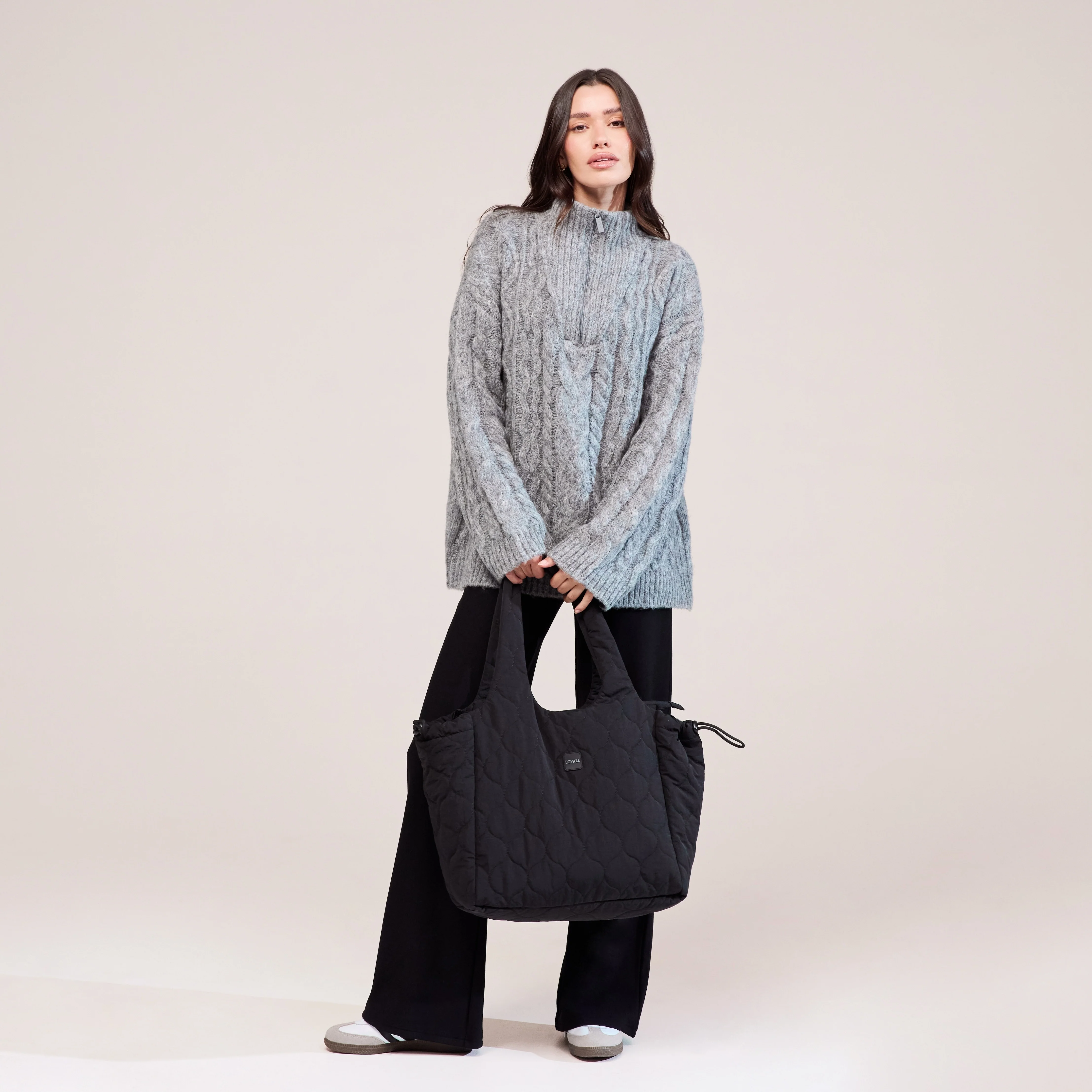 Cable Knit 1/4 Zip Jumper - Dark grey - Image 7