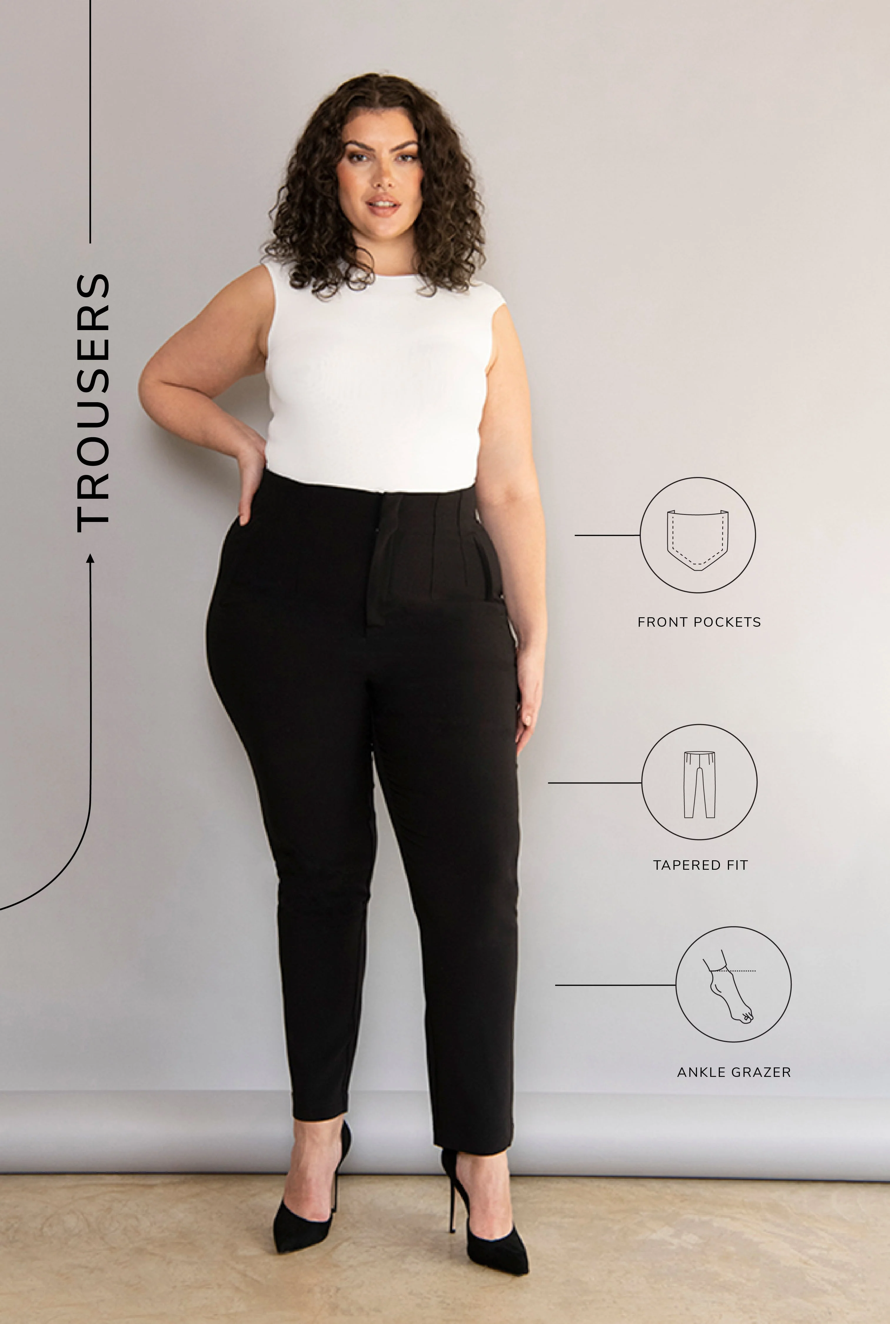 Cigarette Trouser - Black - Image 3