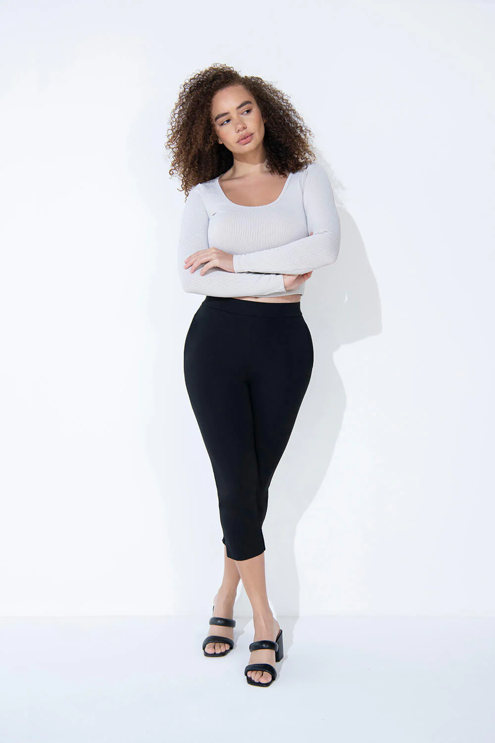 Crop Stretch Trouser - Black - Image 6