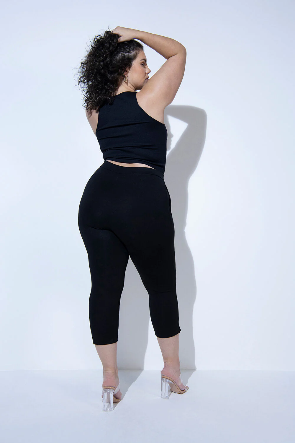 Crop Stretch Trouser - Black - Image 8