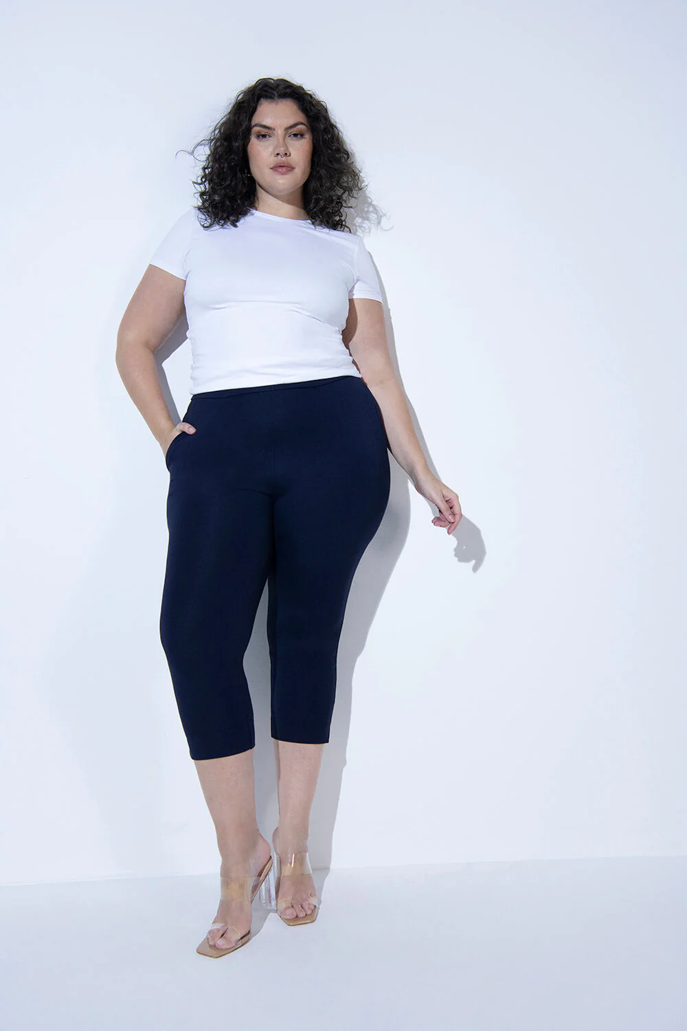 Crop Stretch Trouser - Navy - Image 7