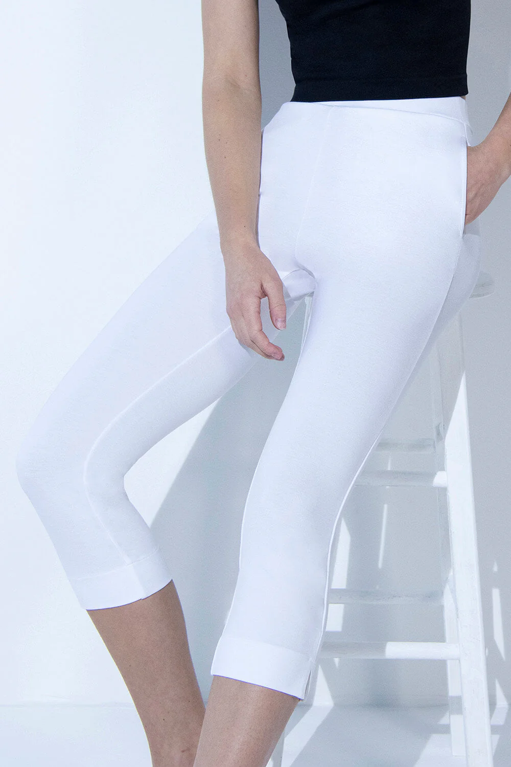 Crop Stretch Trouser - White - Image 4