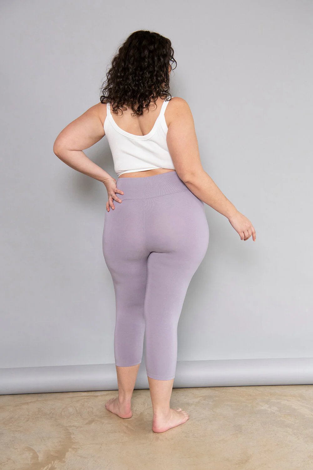 Cropped Lightweight Leggings - Mauve - Image 2