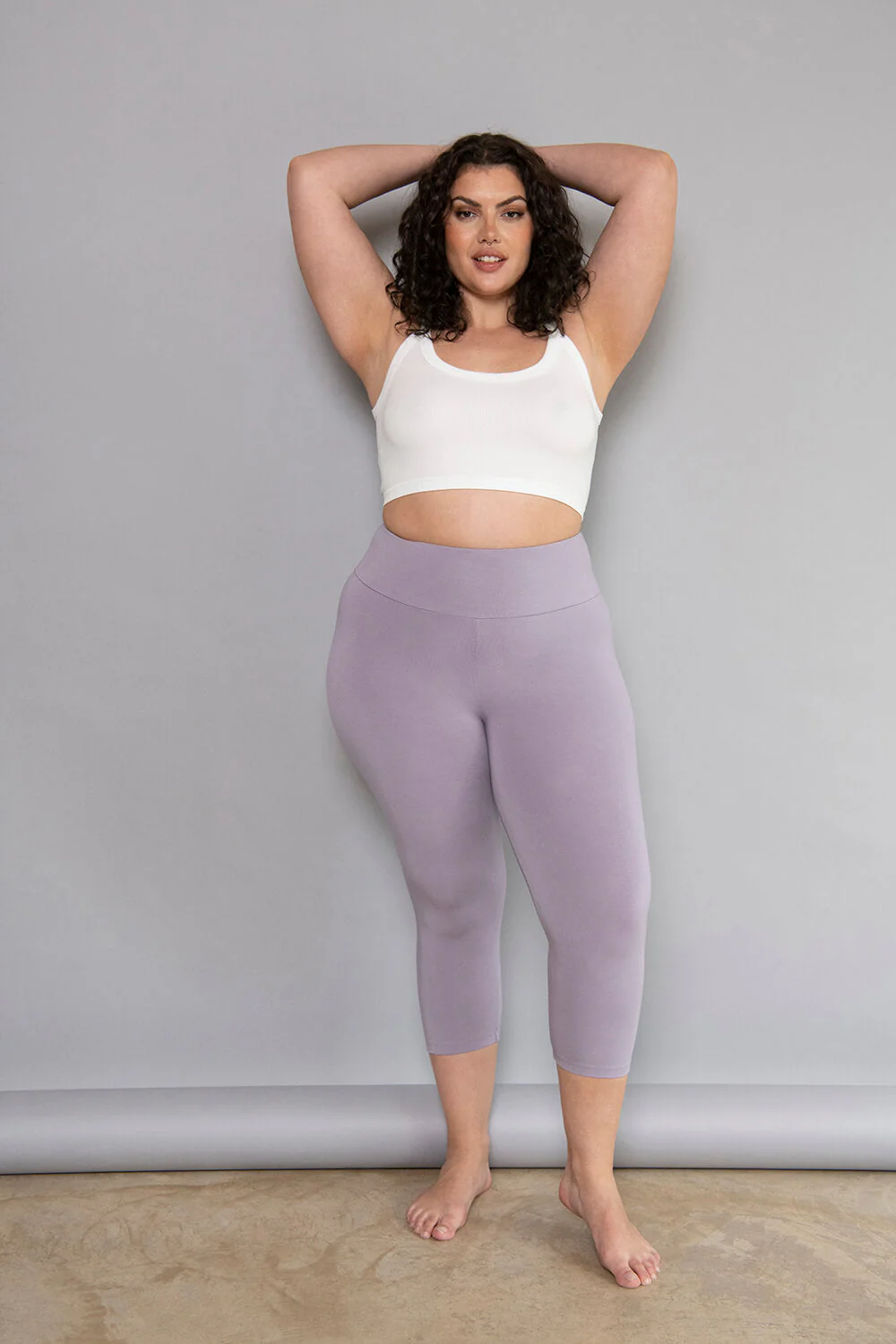 Cropped Lightweight Leggings - Mauve - Image 4