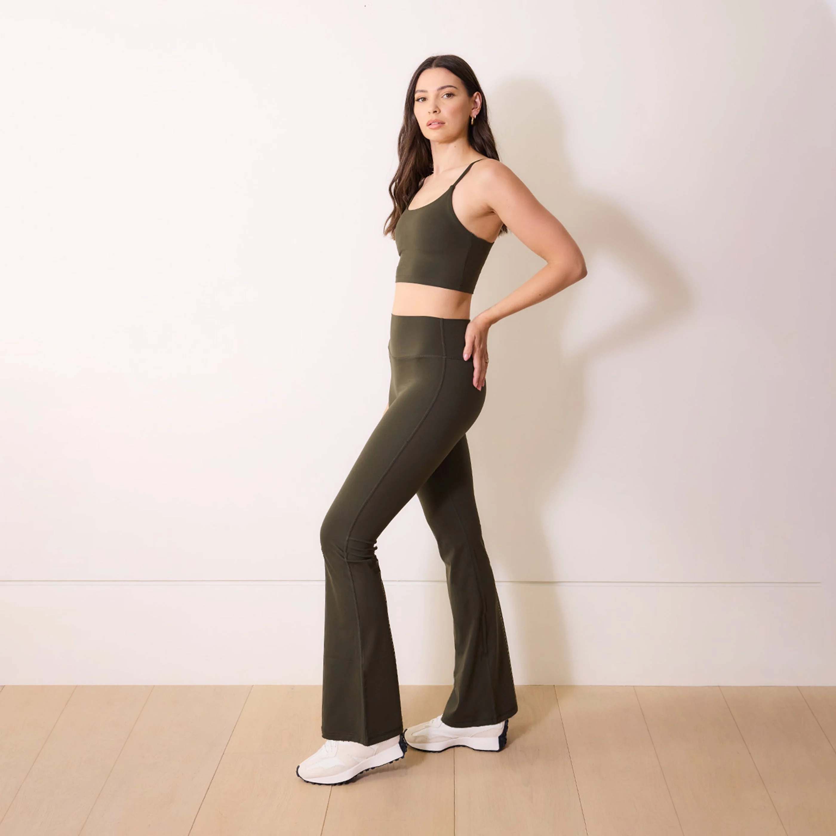 Curve 24/7 Revitalise Flare Leggings - Deep Olive - Image 2