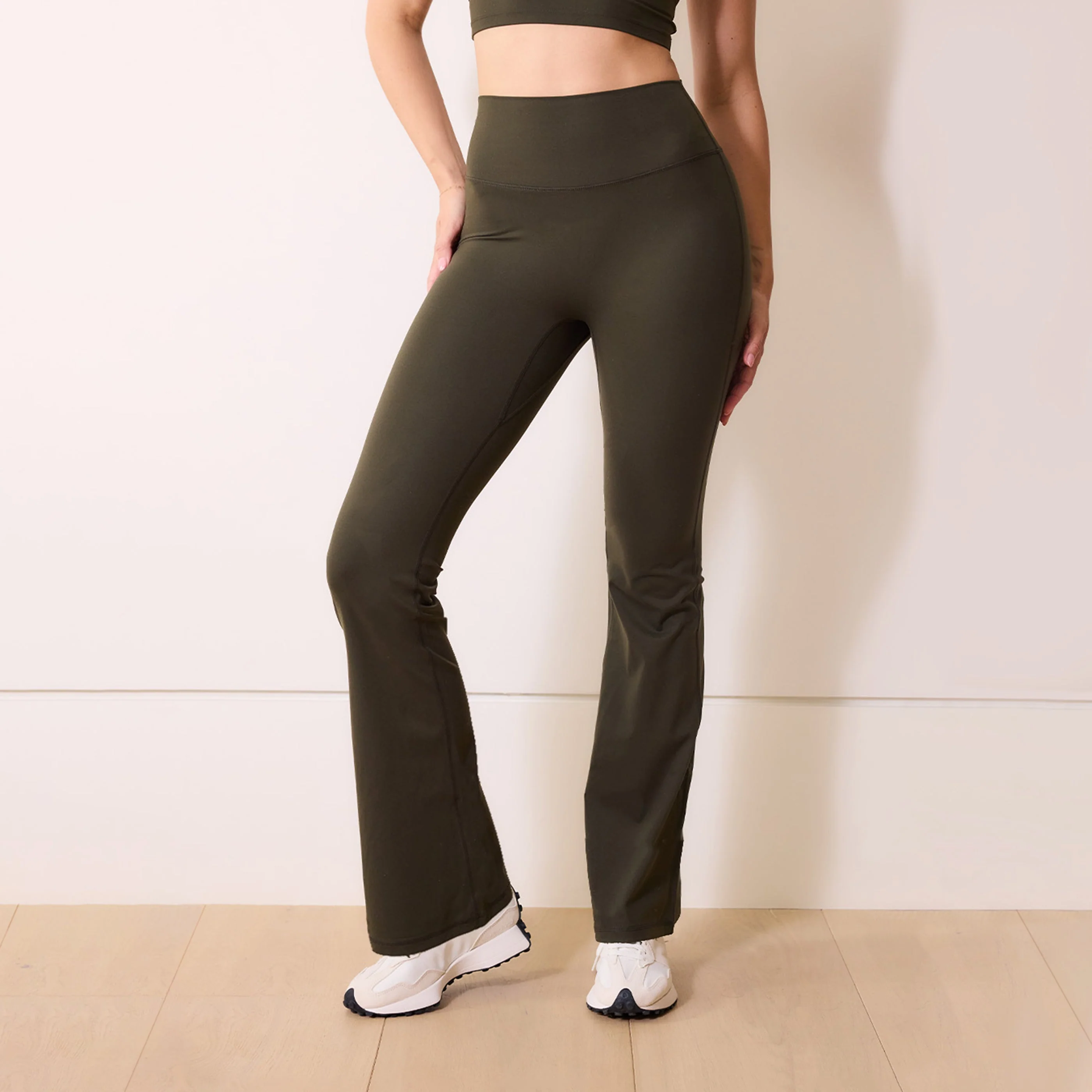 Curve 24/7 Revitalise Flare Leggings - Deep Olive - Image 6