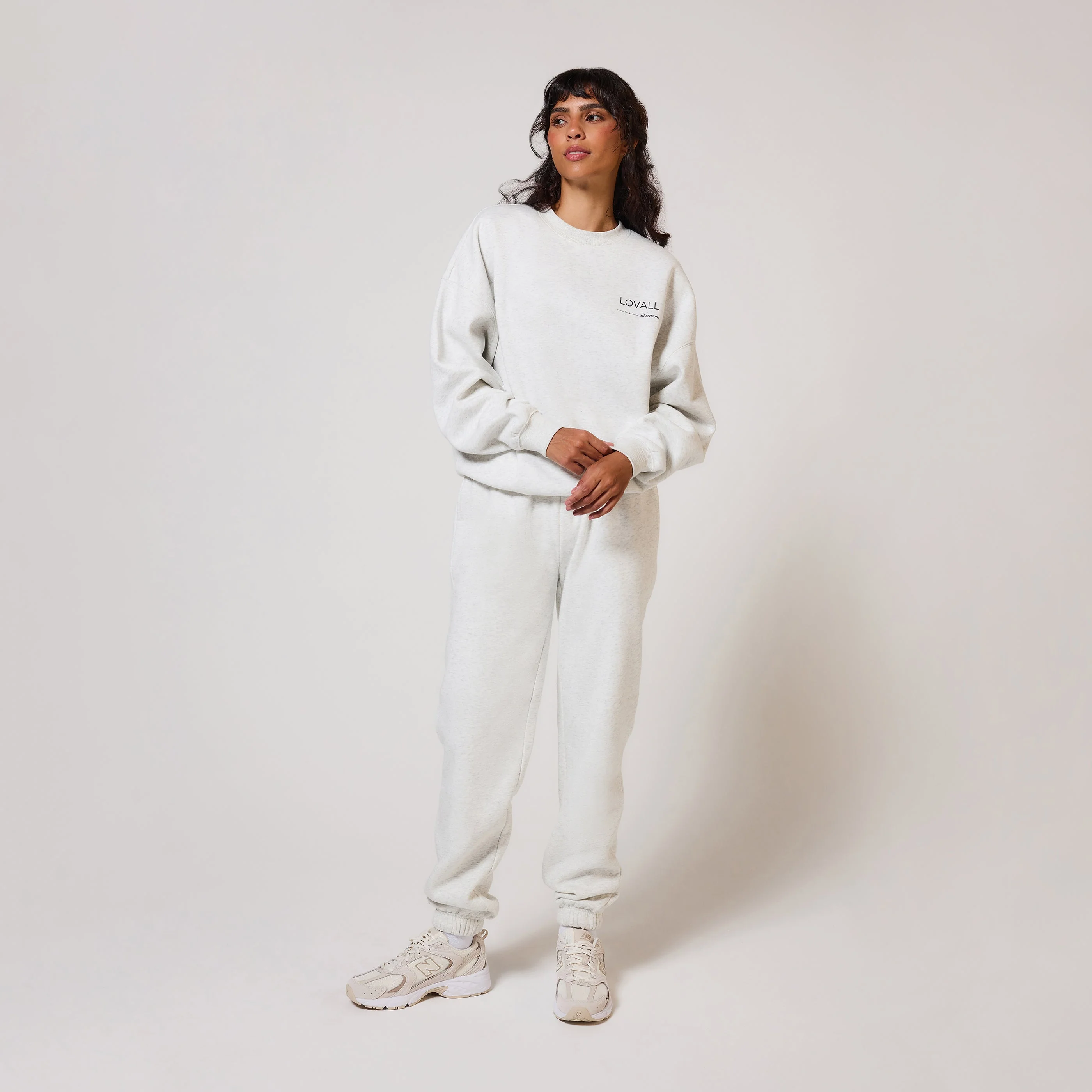 Curve Organic Oversized Sweatshirt Style 3 - Light Grey Marl - Image 4