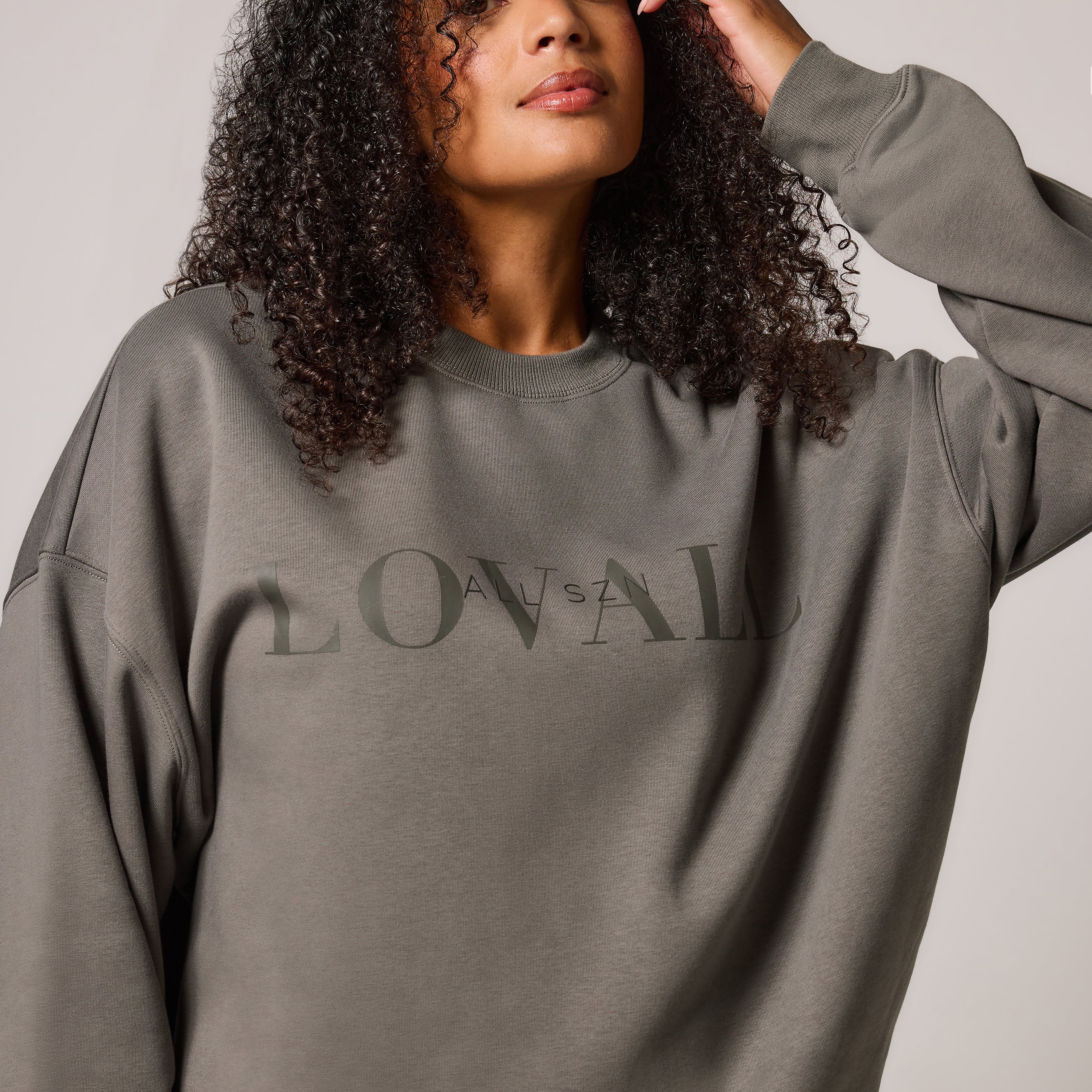 Curve Organic Oversized Sweatshirt Style 4 - Slate Green - Image 4