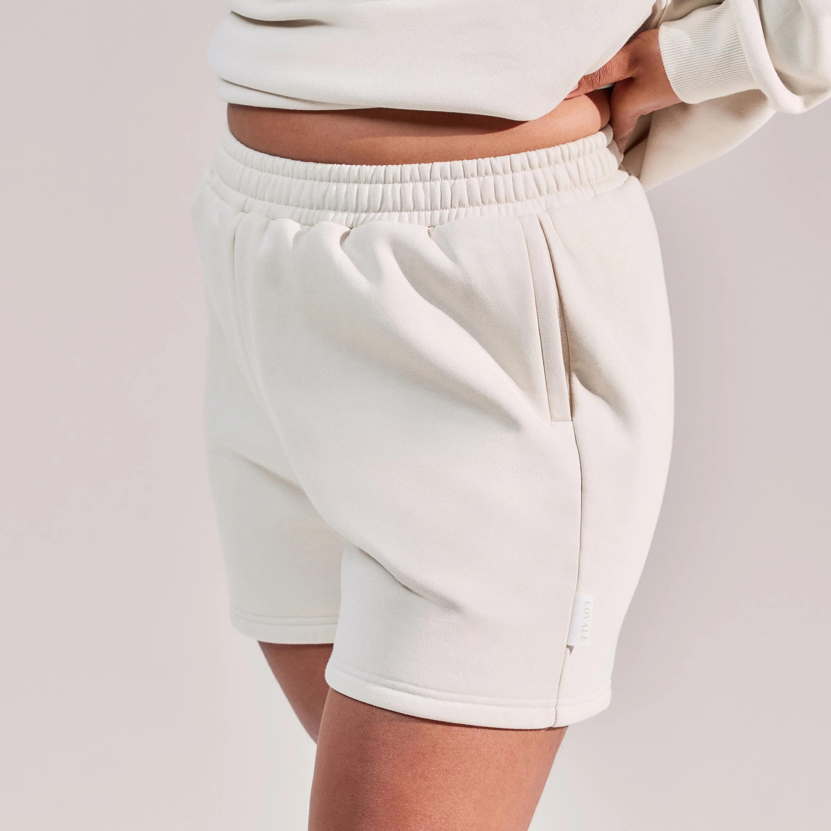 Curve Organic Sweat Shorts - Ecru - Image 5