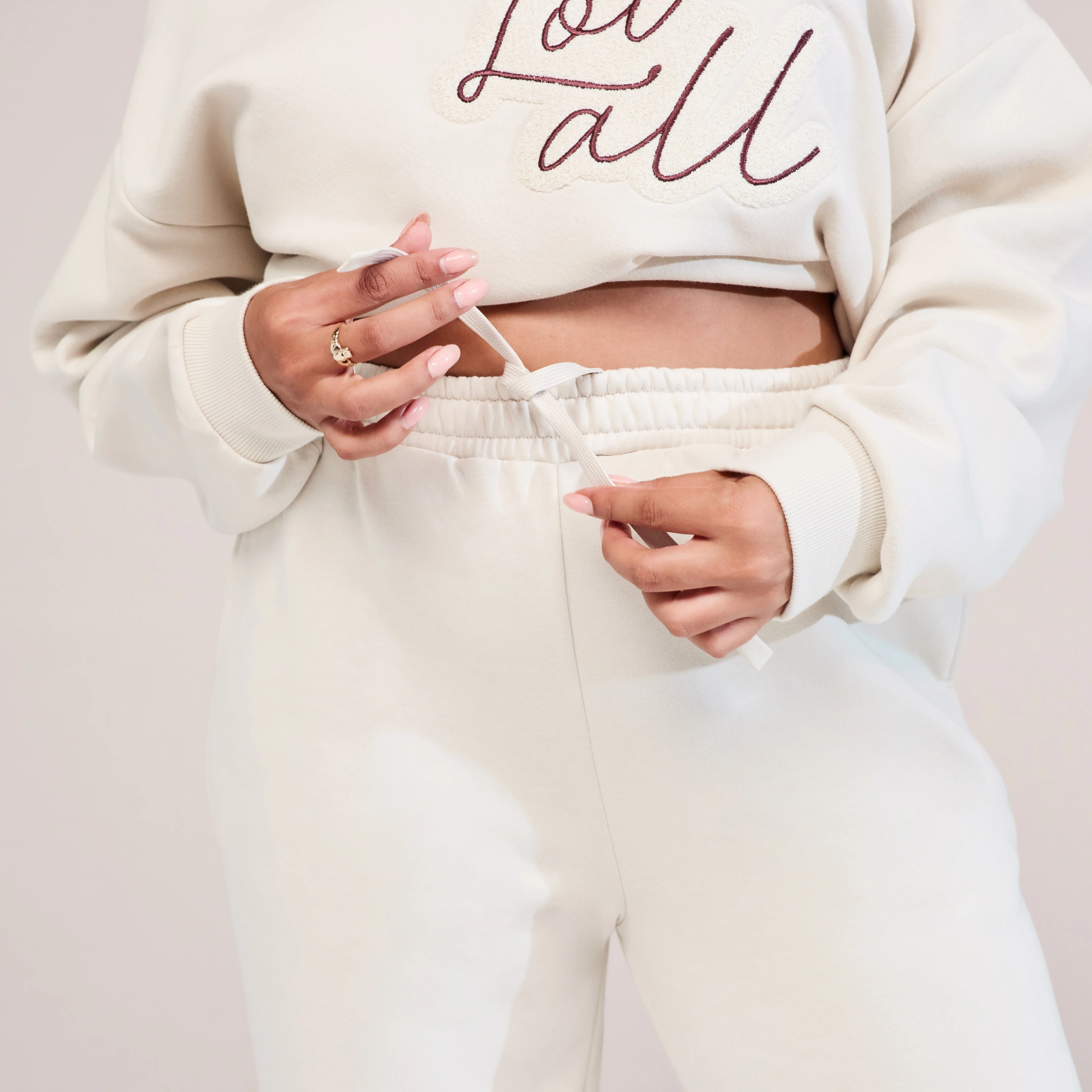 Curve Organic Wide Leg Jogger - Ecru - Image 6