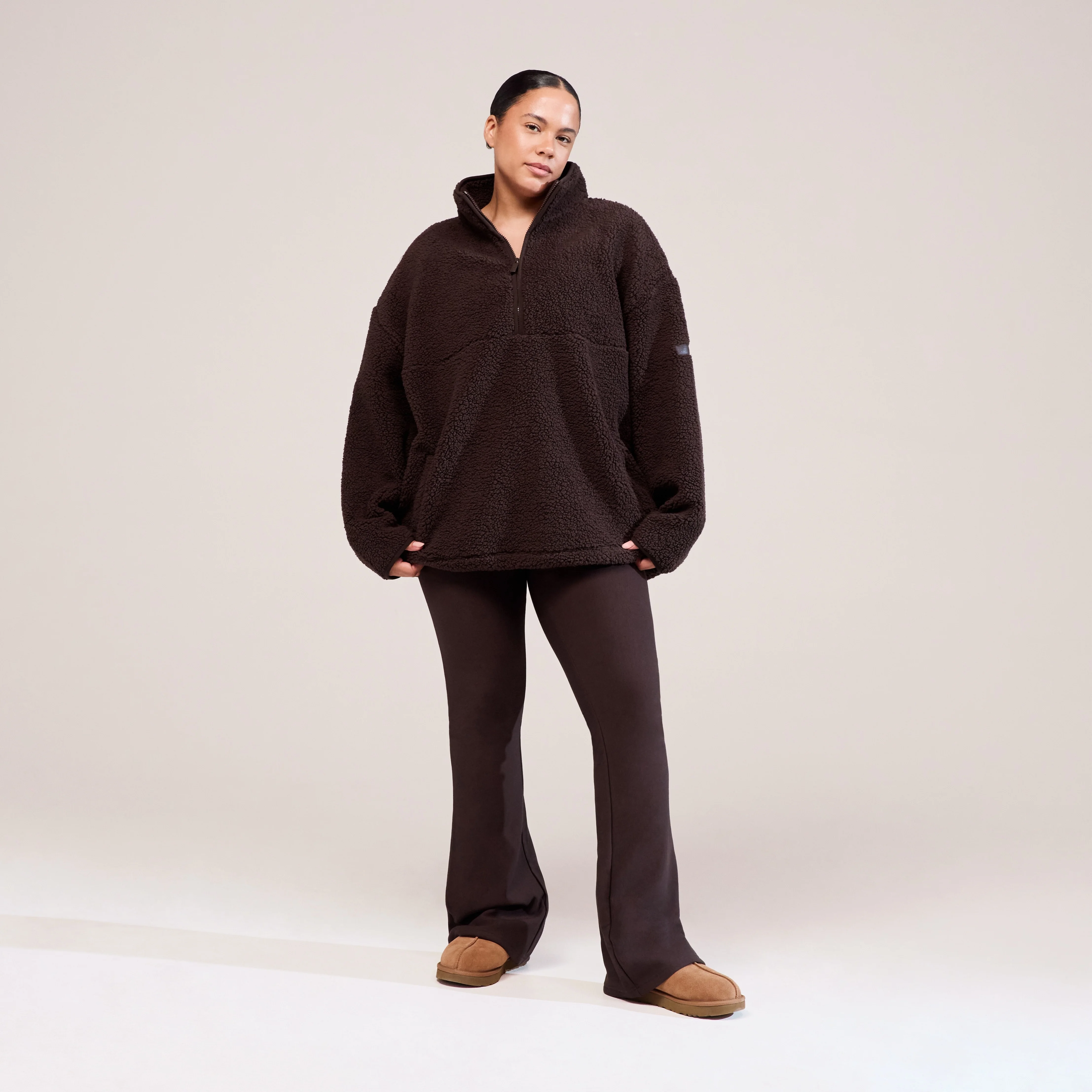 Curve Borg 1/4 Zip Fleece - Espresso Brown - Image 2