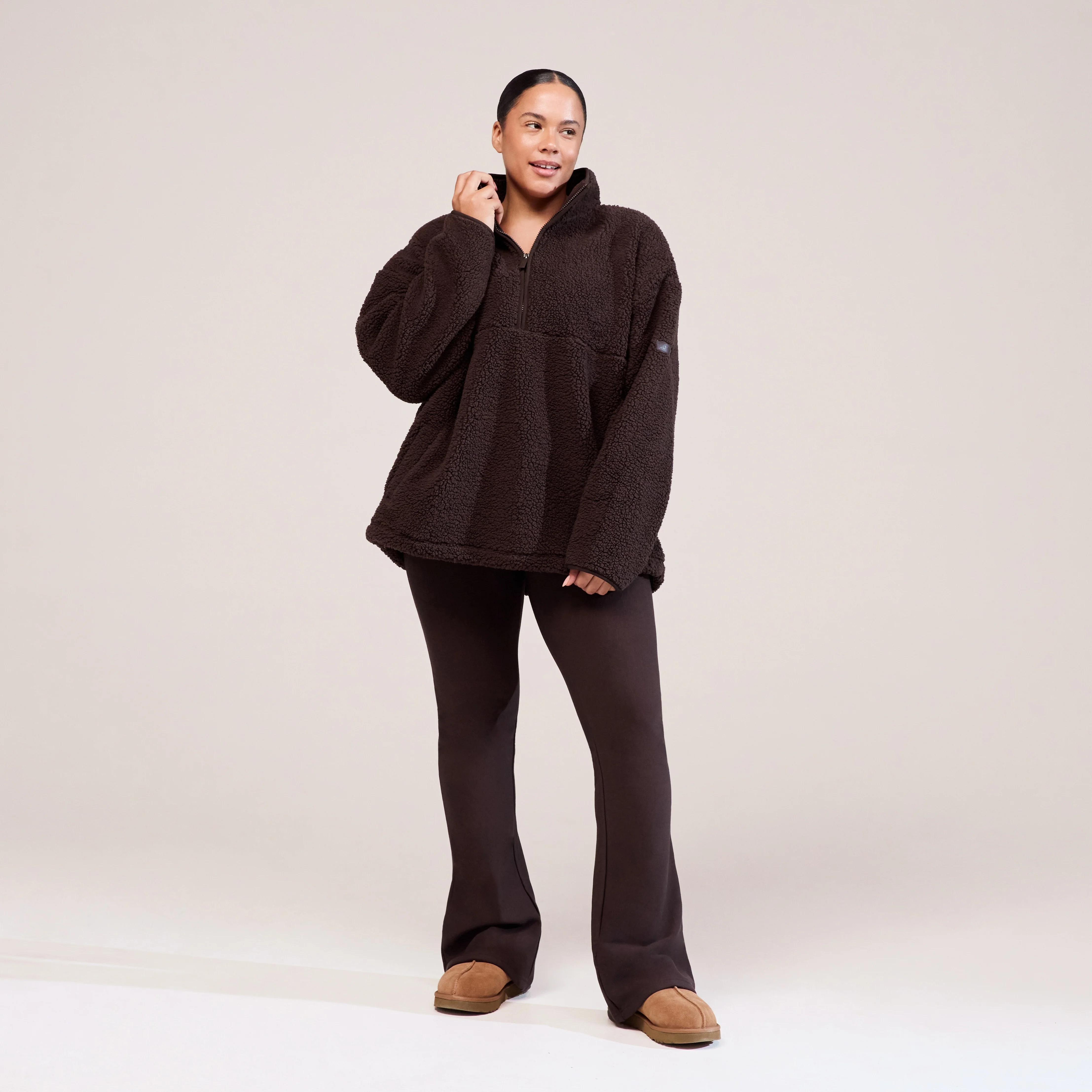 Curve Borg 1/4 Zip Fleece - Espresso Brown - Image 5