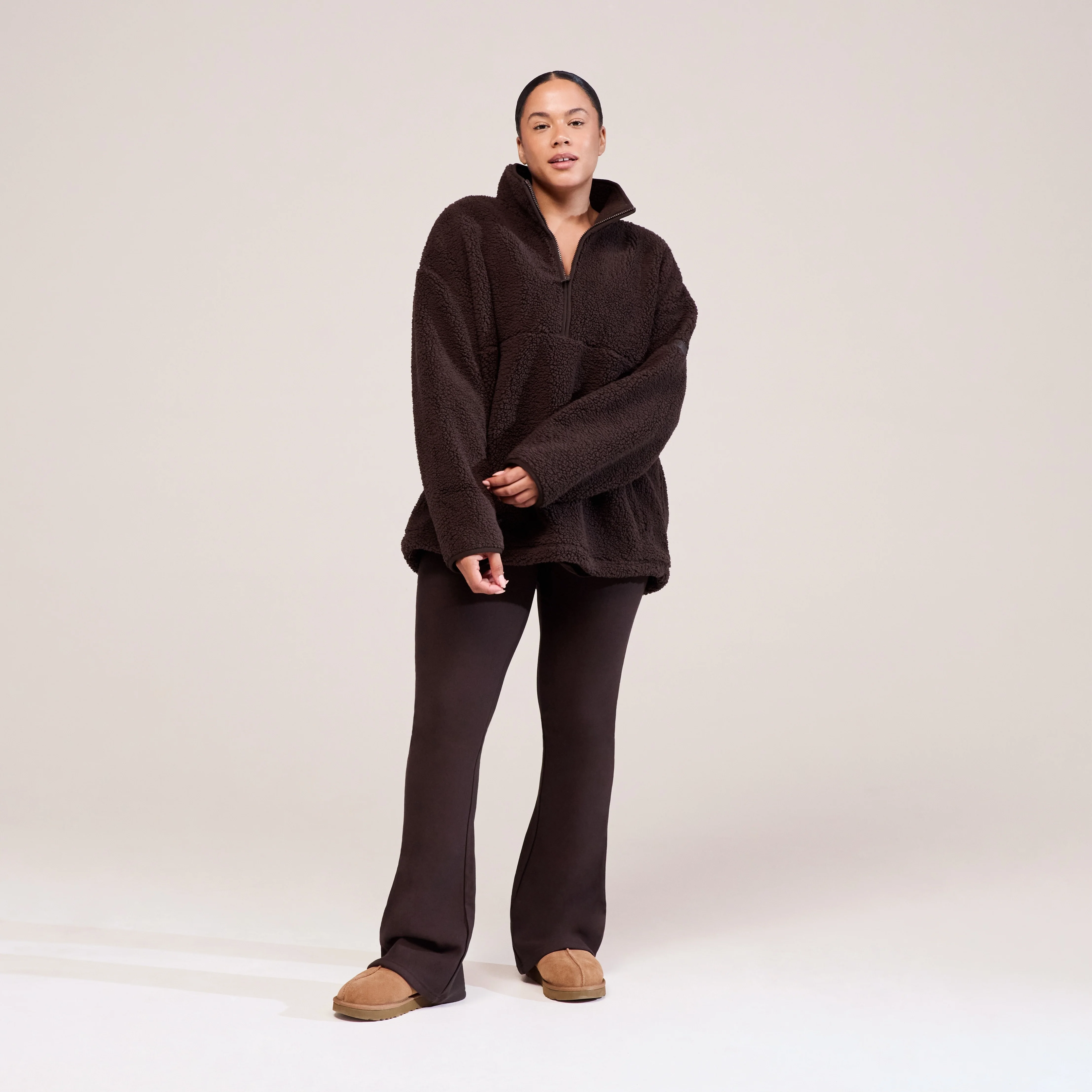 Curve Borg 1/4 Zip Fleece - Espresso Brown - Image 6