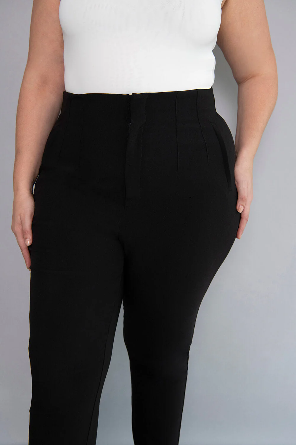 Curve Cigarette Trousers - Black - Image 5