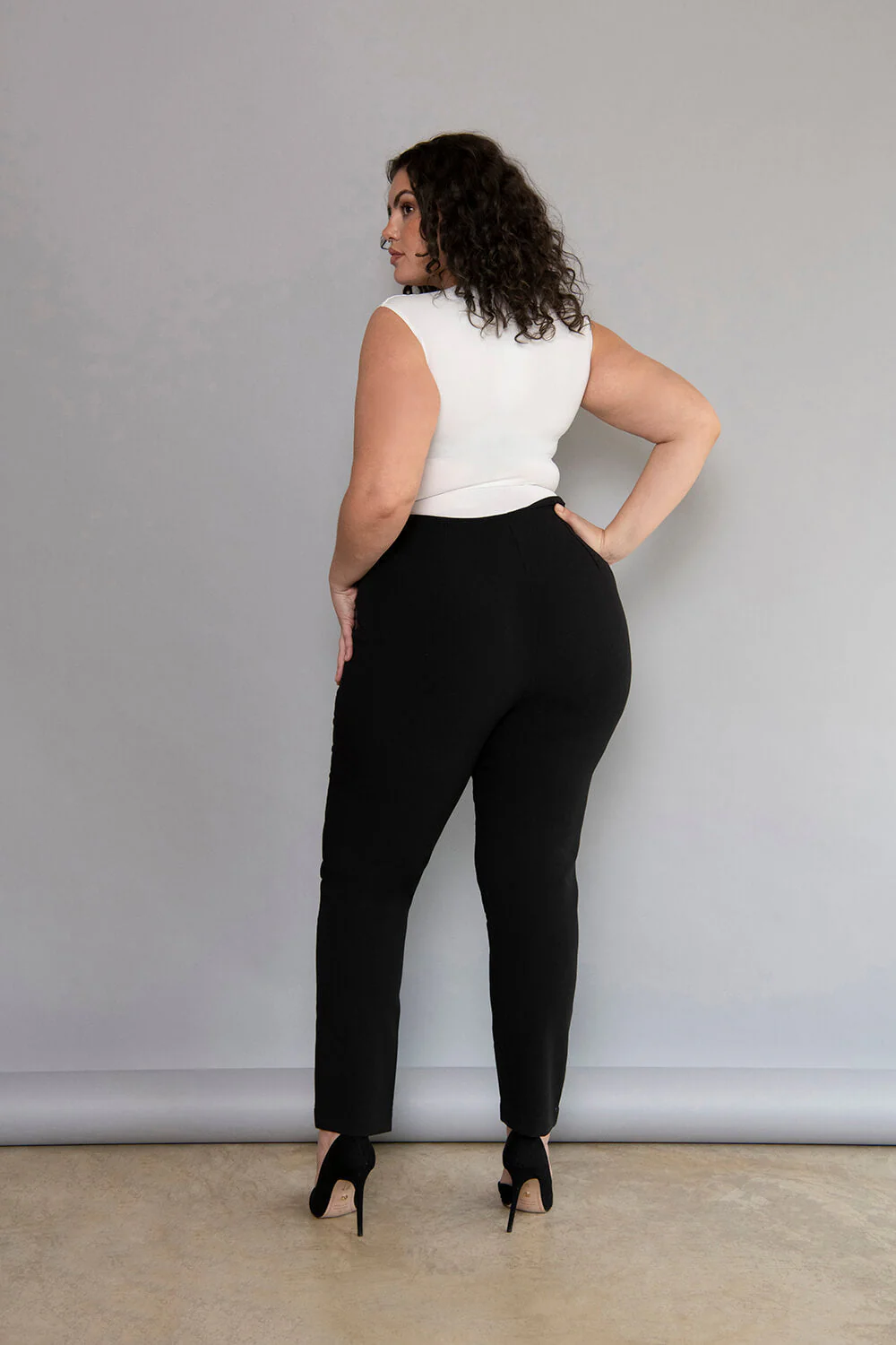 Curve Cigarette Trousers - Black - Image 6