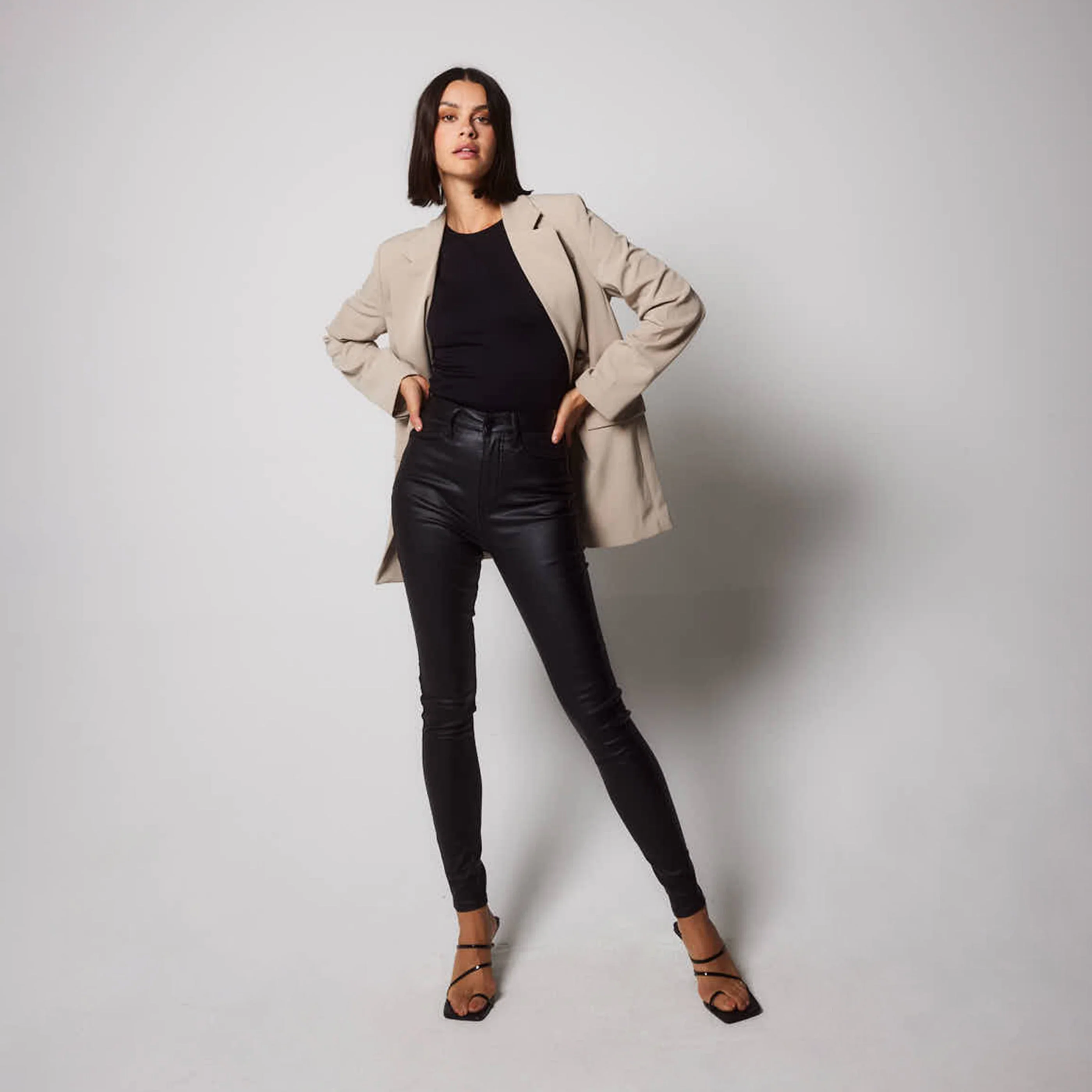 Curve Coated Jeans - Black - Image 3