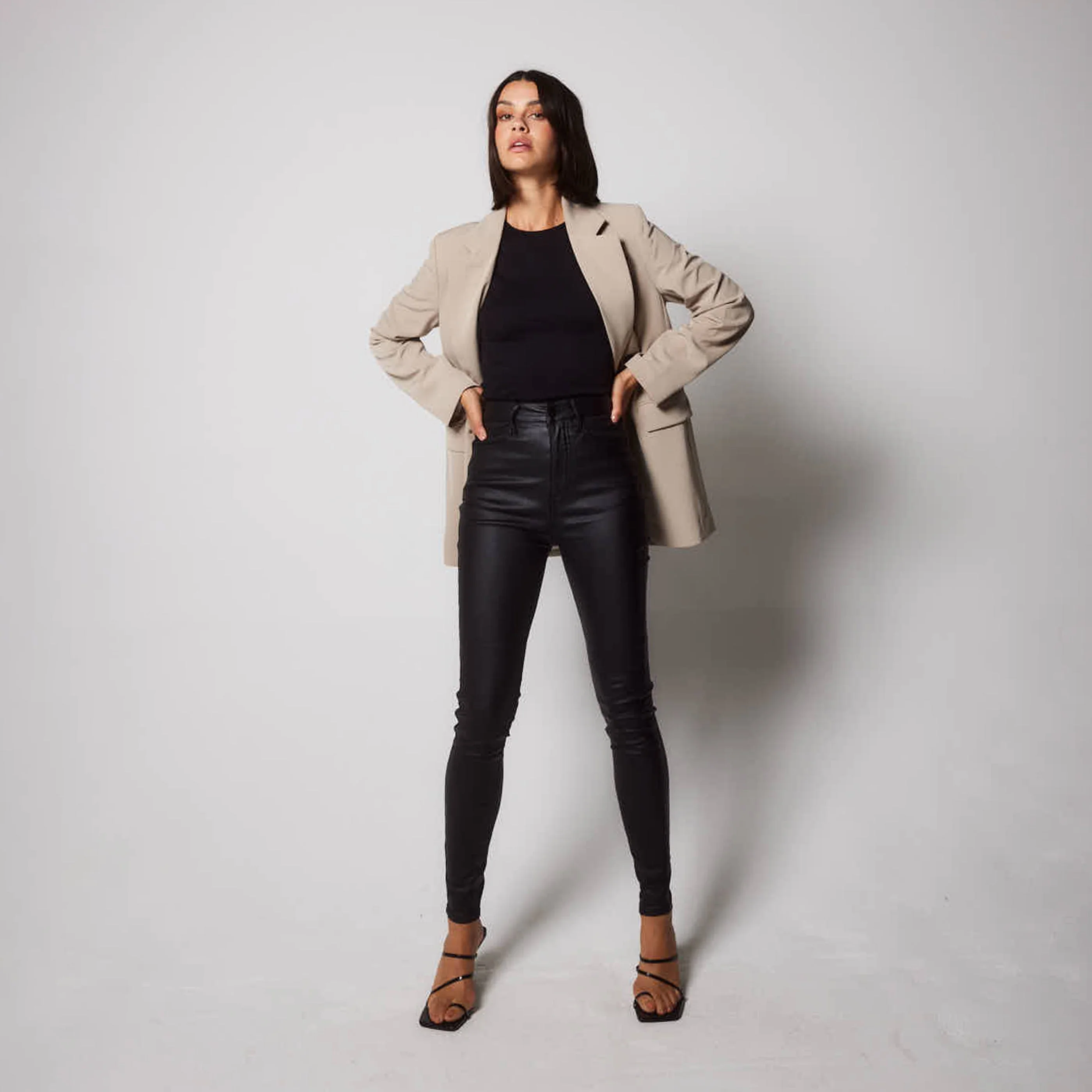 Curve Coated Jeans - Black - Image 6