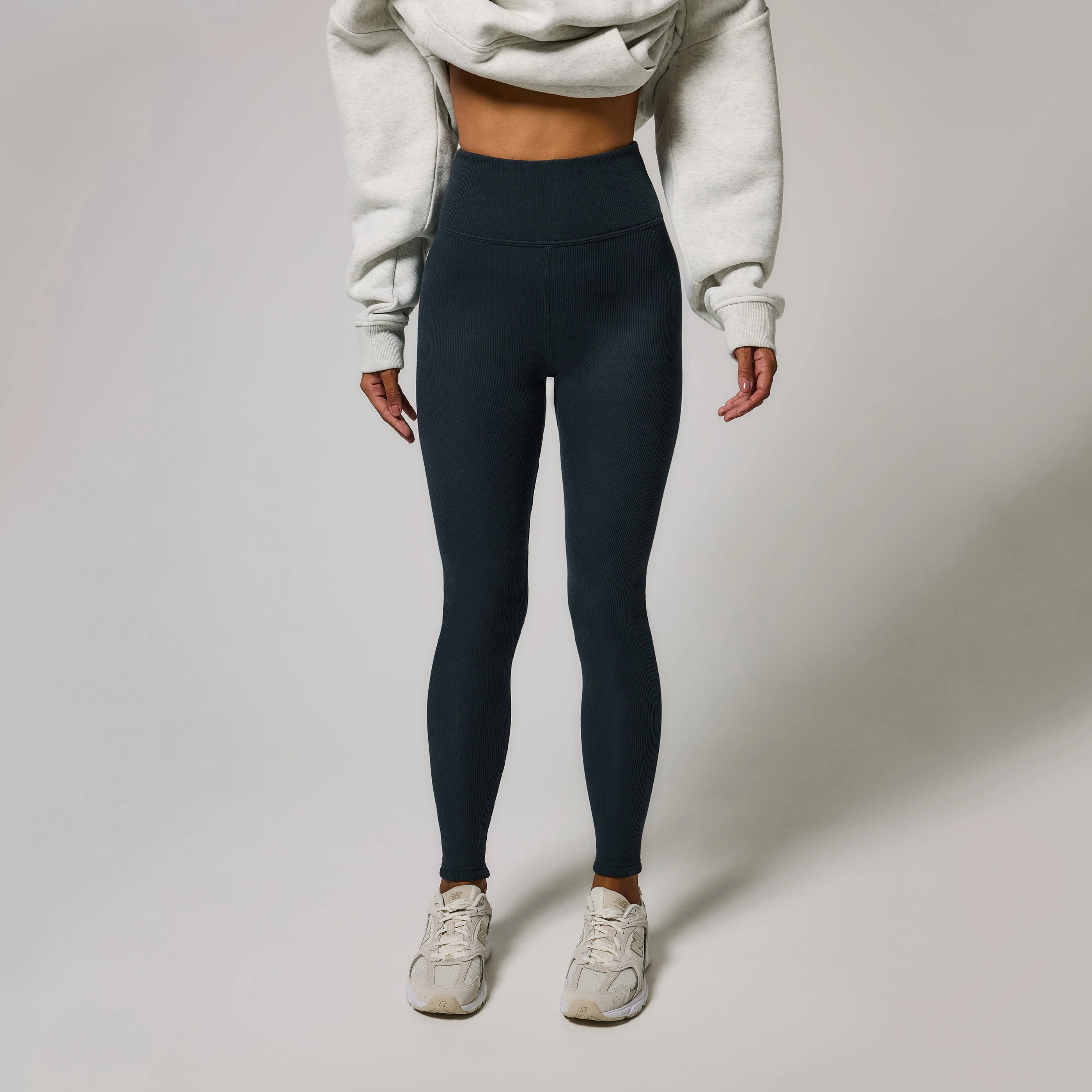 Curve Extreme Fleece Lined Leggings - Vintage Navy - Image 5