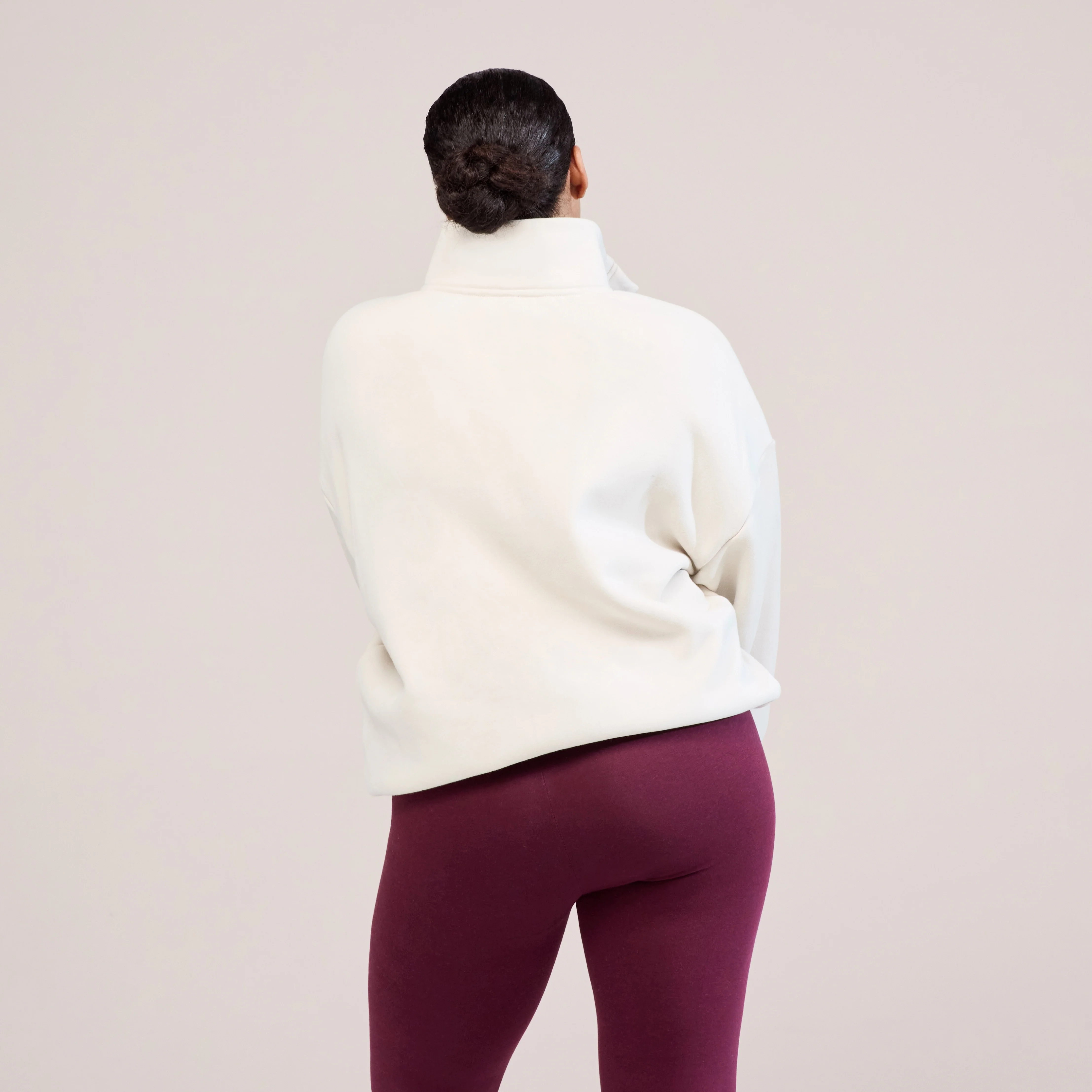 Curve Heavyweight 1/4 Zip Sweatshirt - Ecru - Image 3