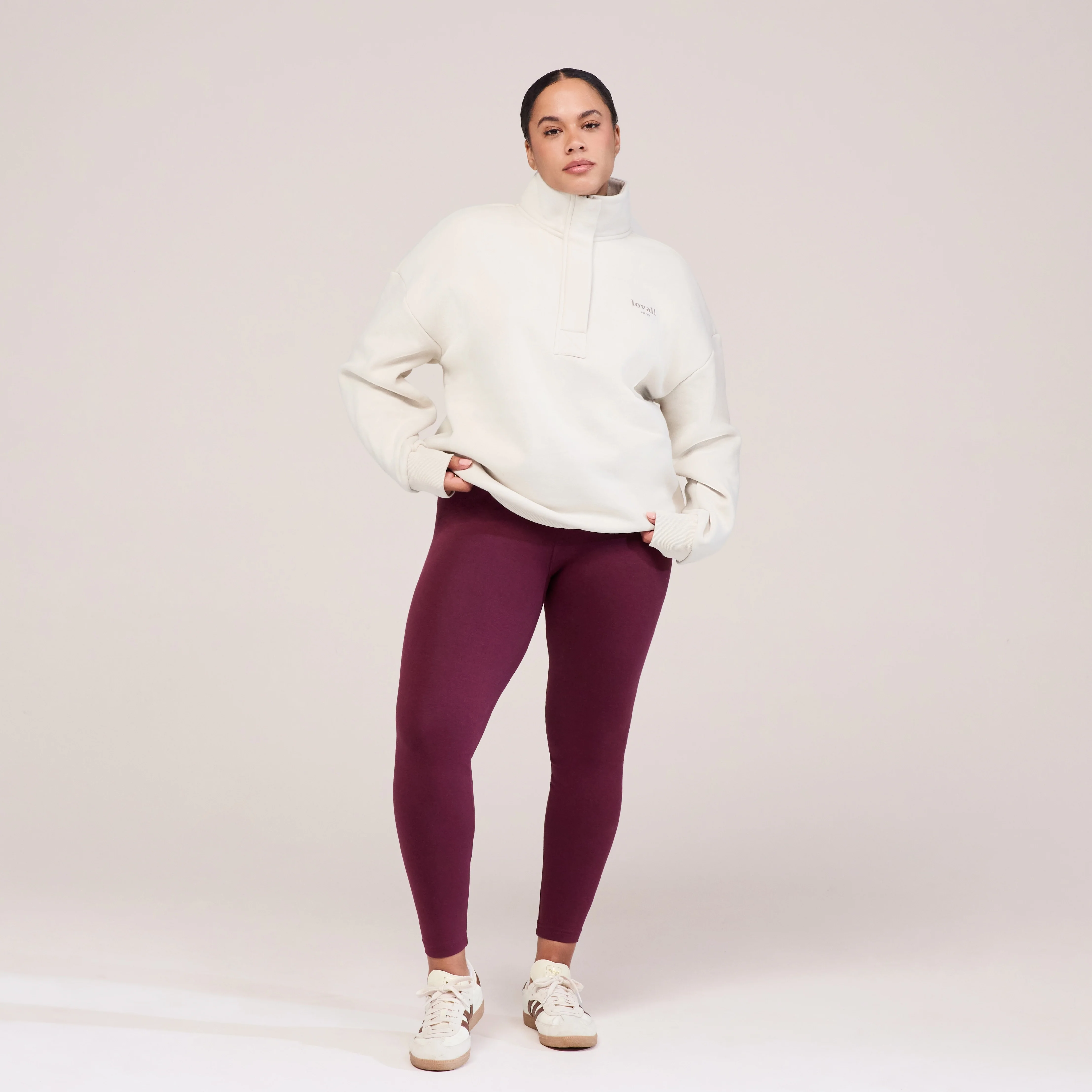 Curve Heavyweight 1/4 Zip Sweatshirt - Ecru - Image 5