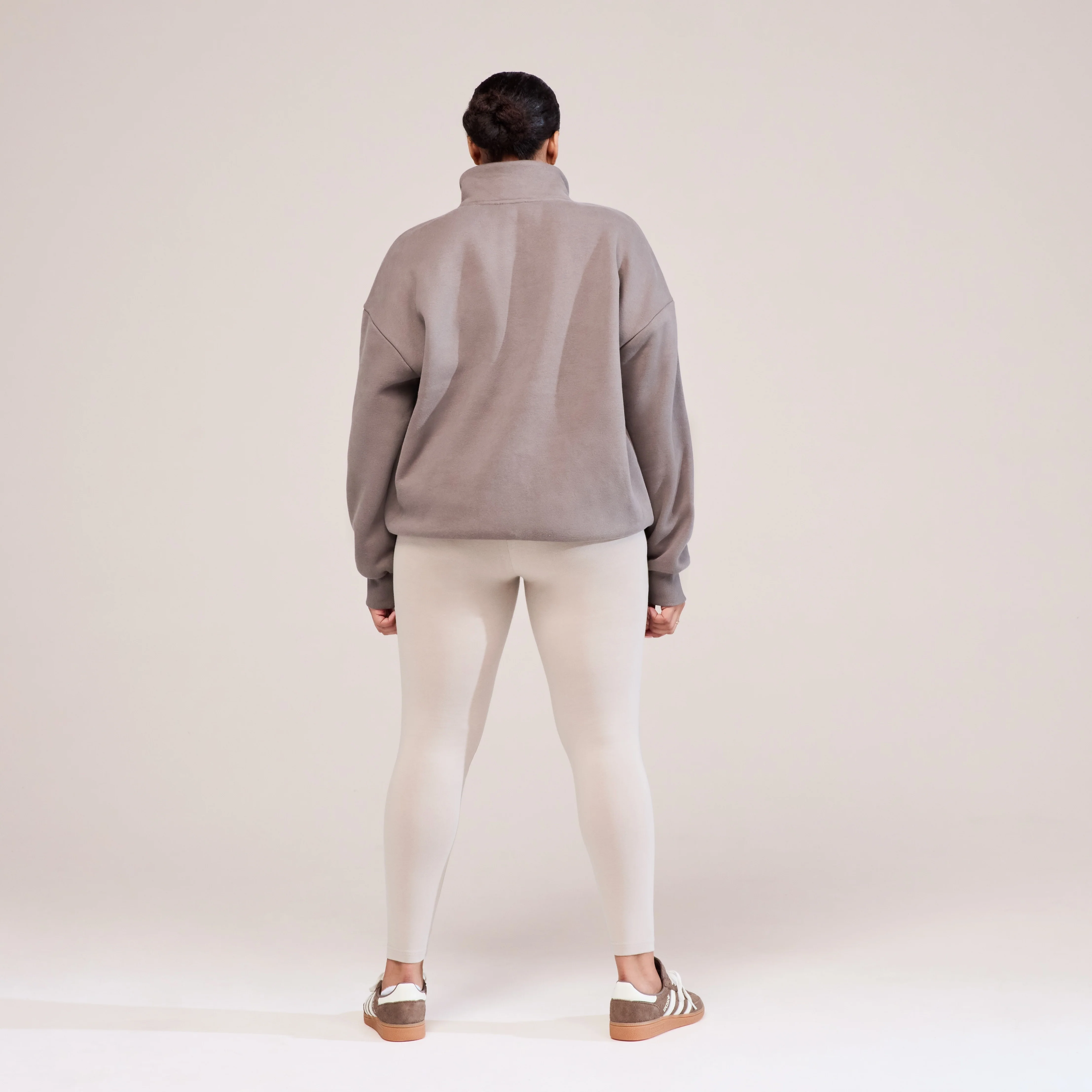 Curve Heavyweight 1/4 Zip Sweatshirt - Mocha - Image 3