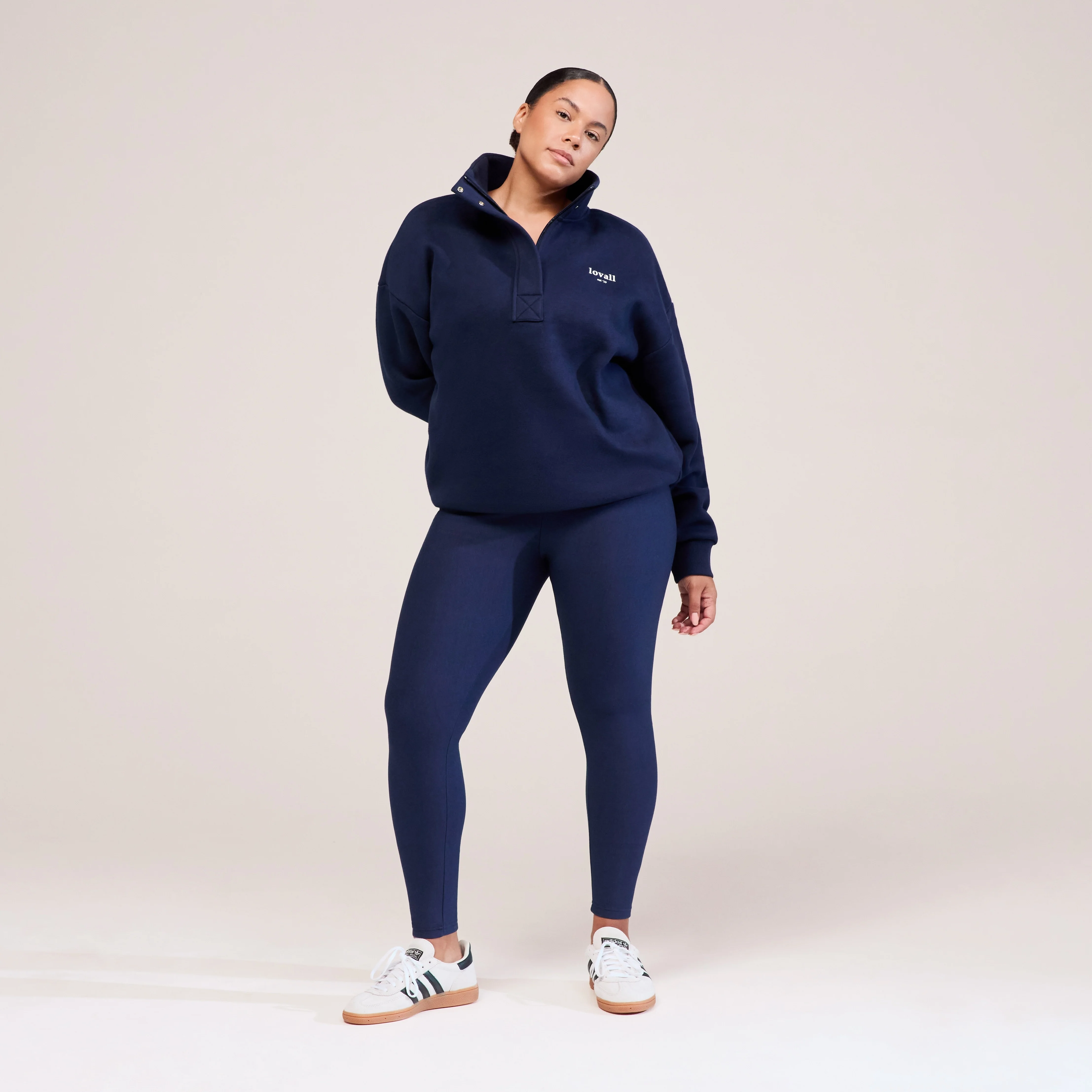 Curve Heavyweight 1/4 Zip Sweatshirt - Navy - Image 5